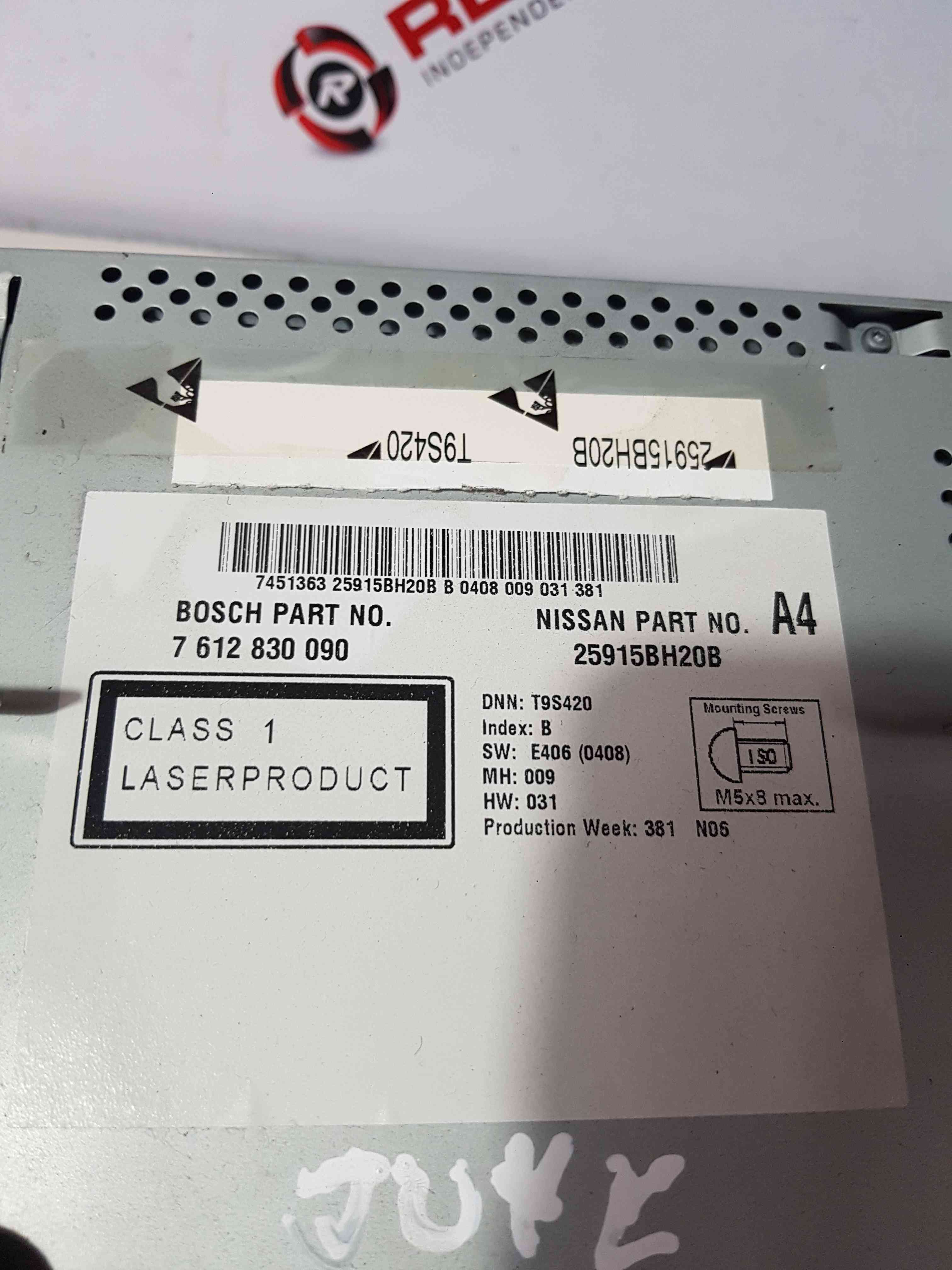 Thumb 7 Nissan Juke MK1 2010-2014 Radio Cd Player NAV Unit 25915BH20B