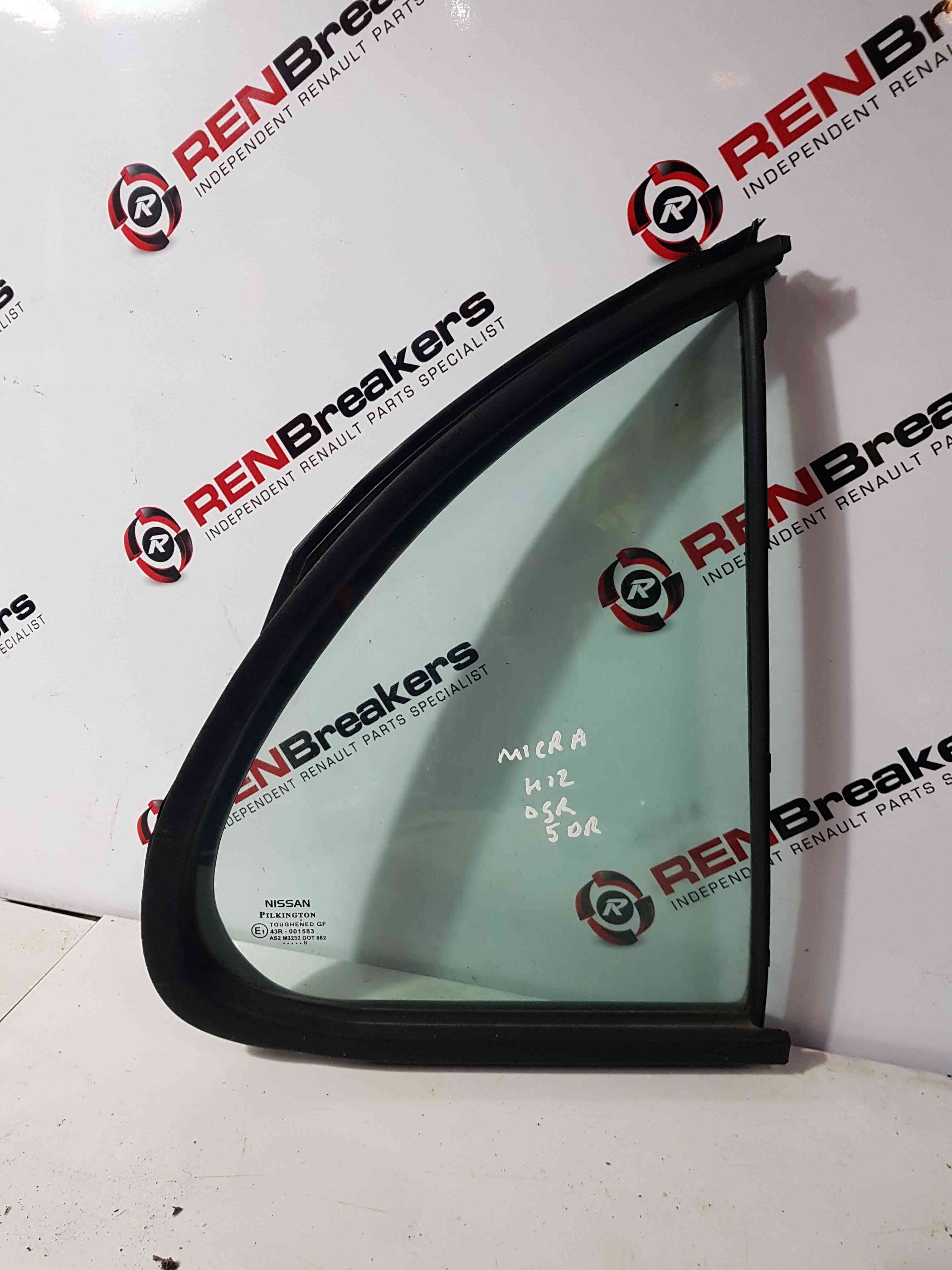 Thumb 4 Nissan Micra K12 2002-2010 Driver OSR Rear Small Quarter Window Glass 5Dr