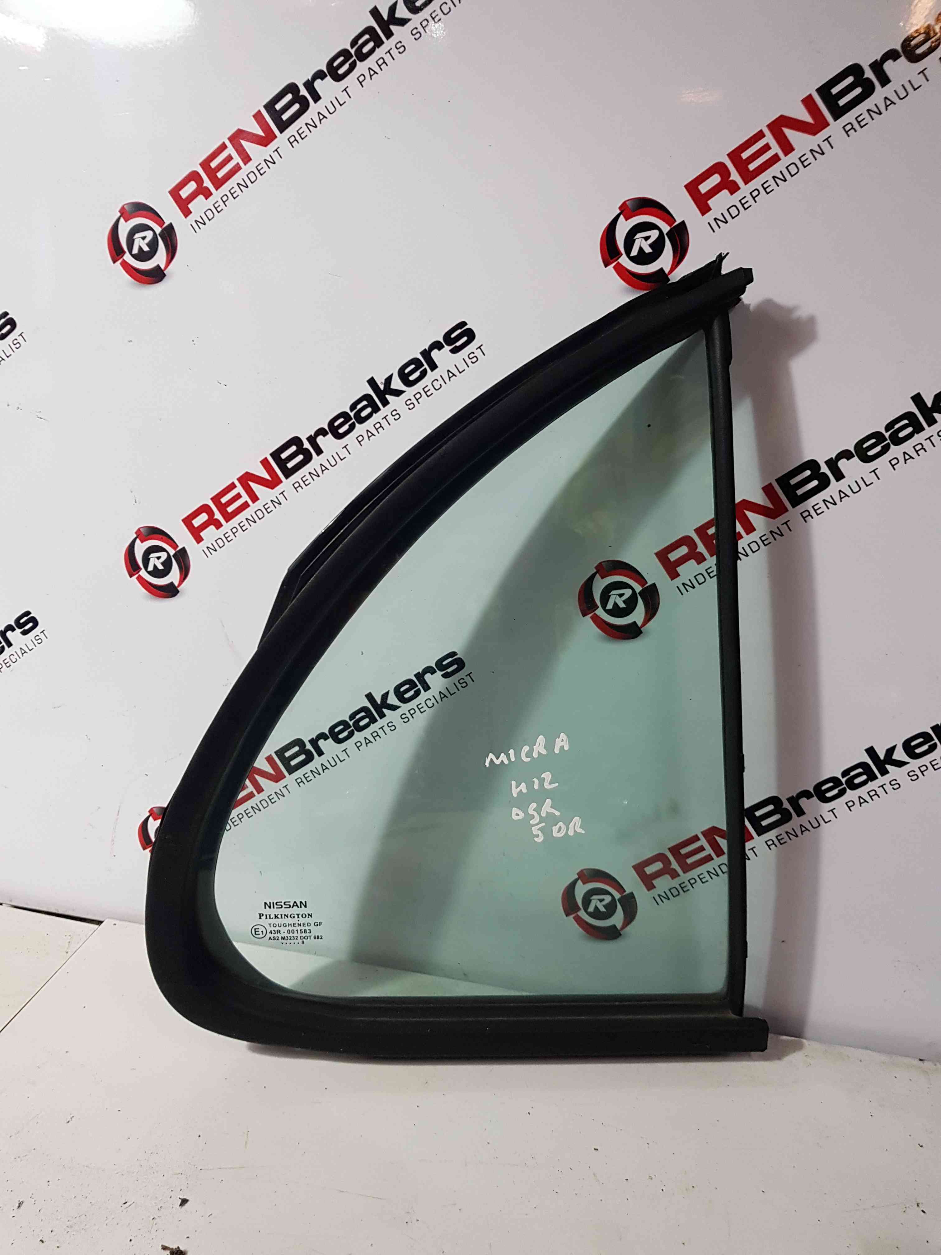 Thumb 5 Nissan Micra K12 2002-2010 Driver OSR Rear Small Quarter Window Glass 5Dr