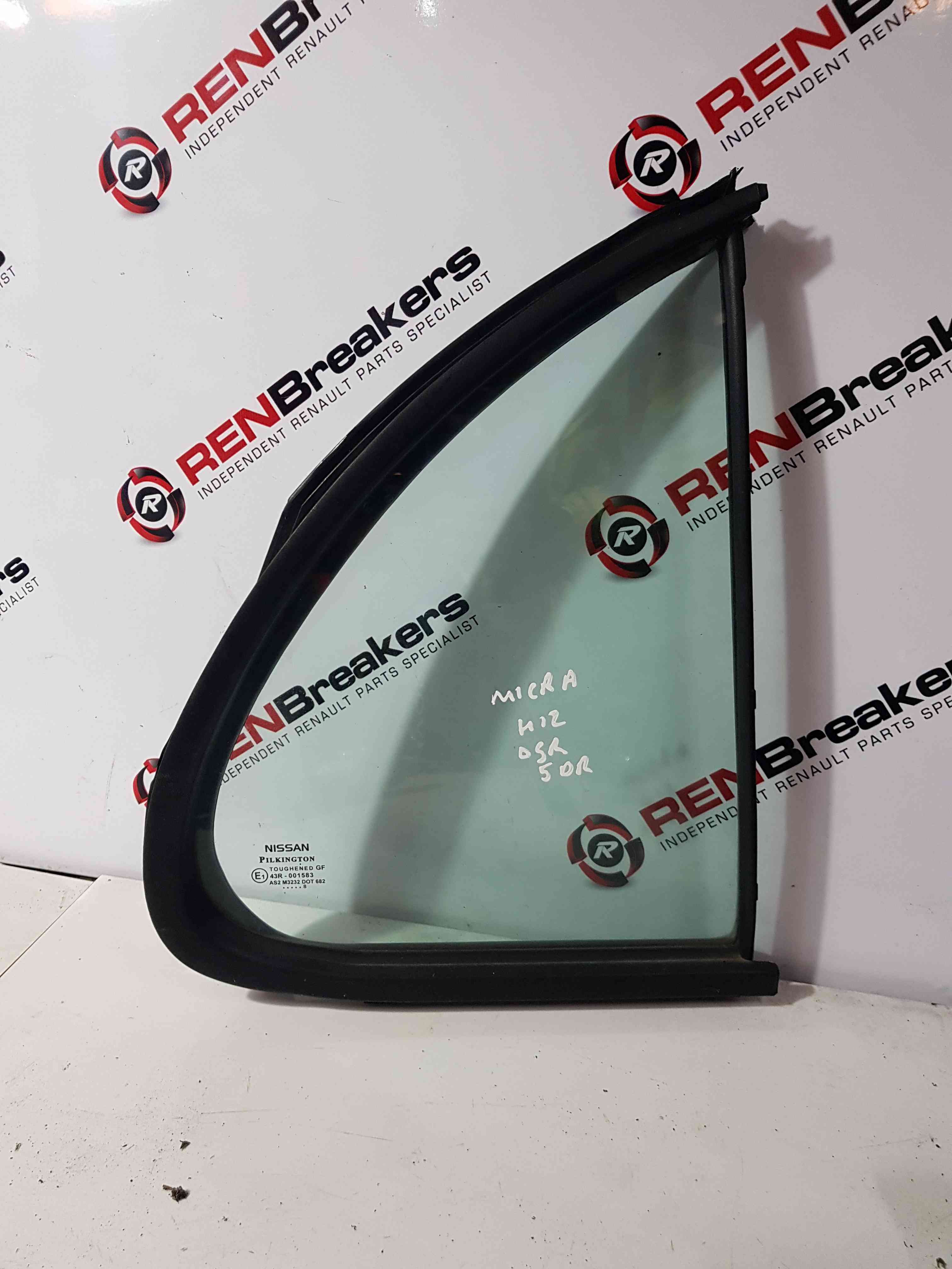 Thumb 6 Nissan Micra K12 2002-2010 Driver OSR Rear Small Quarter Window Glass 5Dr