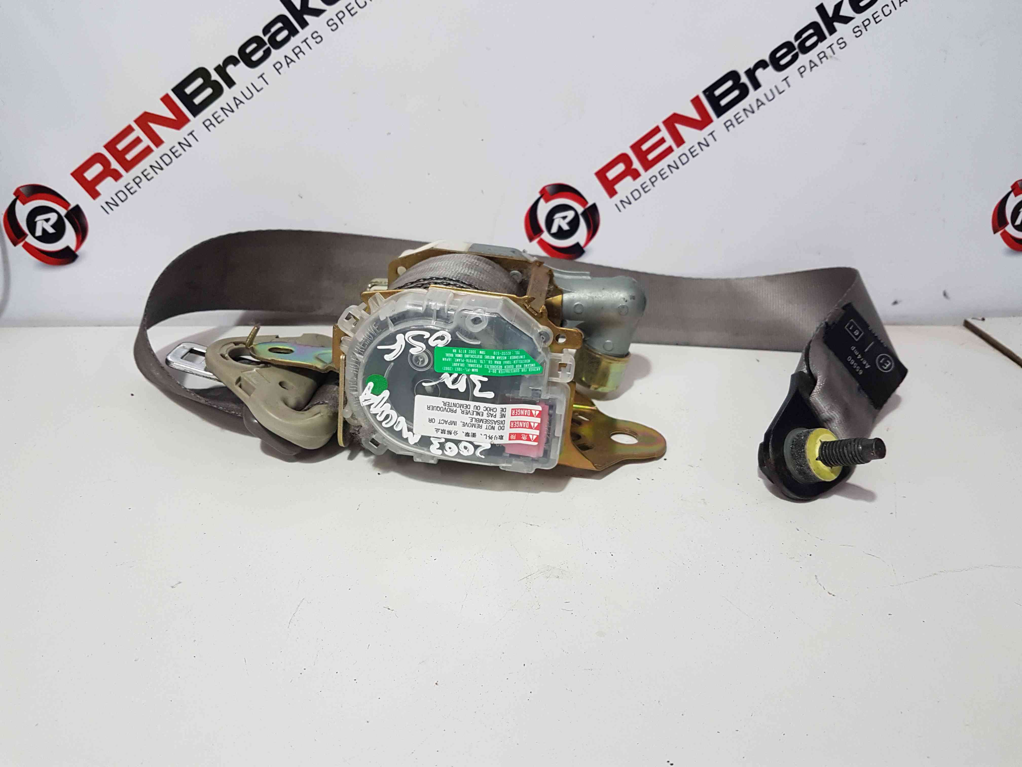 Thumb 8 Nissan Micra K12 2002-2010 Drivers OSF Front Seat Belt 3Dr