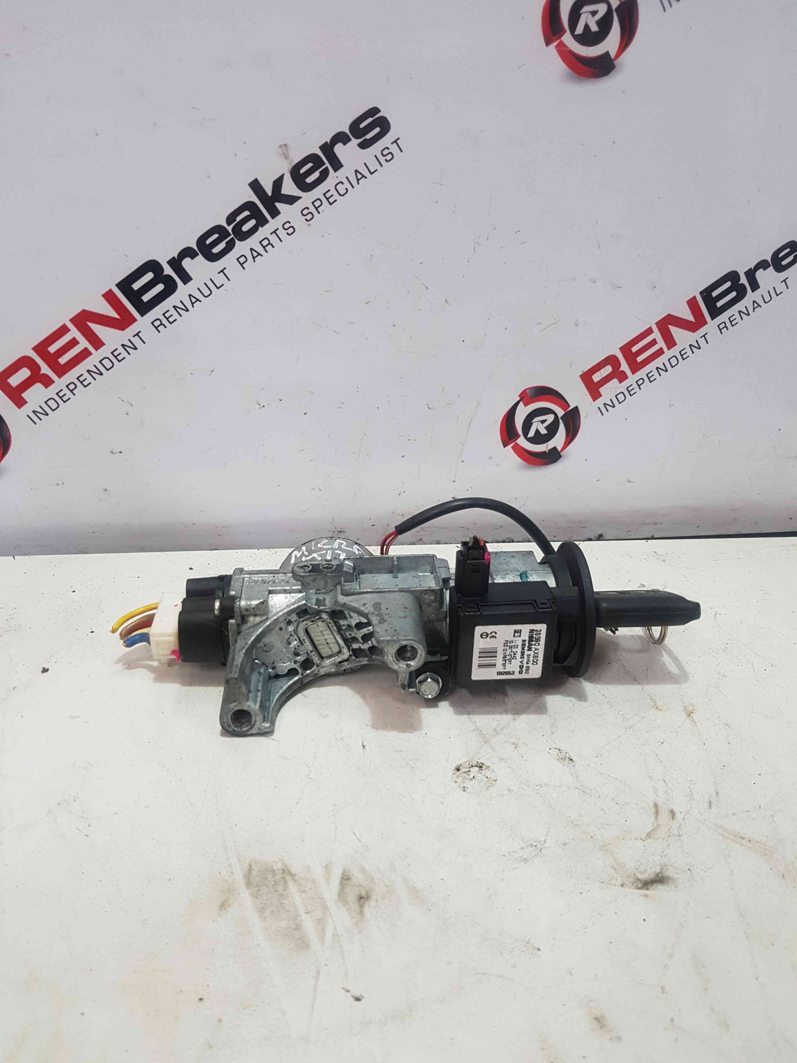 Thumb 2 Nissan Micra K12 2002-2010 Ignition Barrel + KEY Transponder 28590Ax600