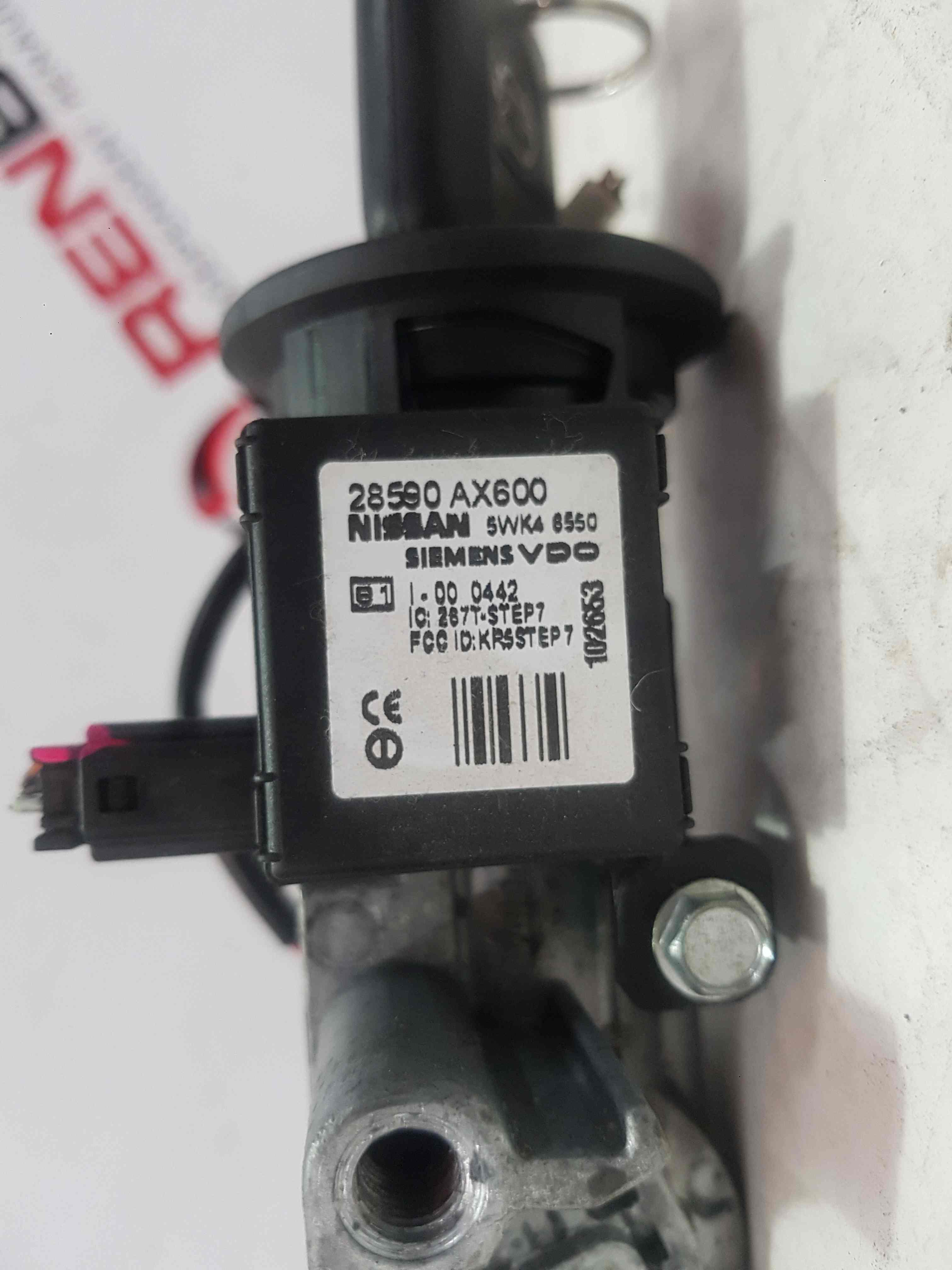 Thumb 3 Nissan Micra K12 2002-2010 Ignition Barrel + KEY Transponder 28590Ax600