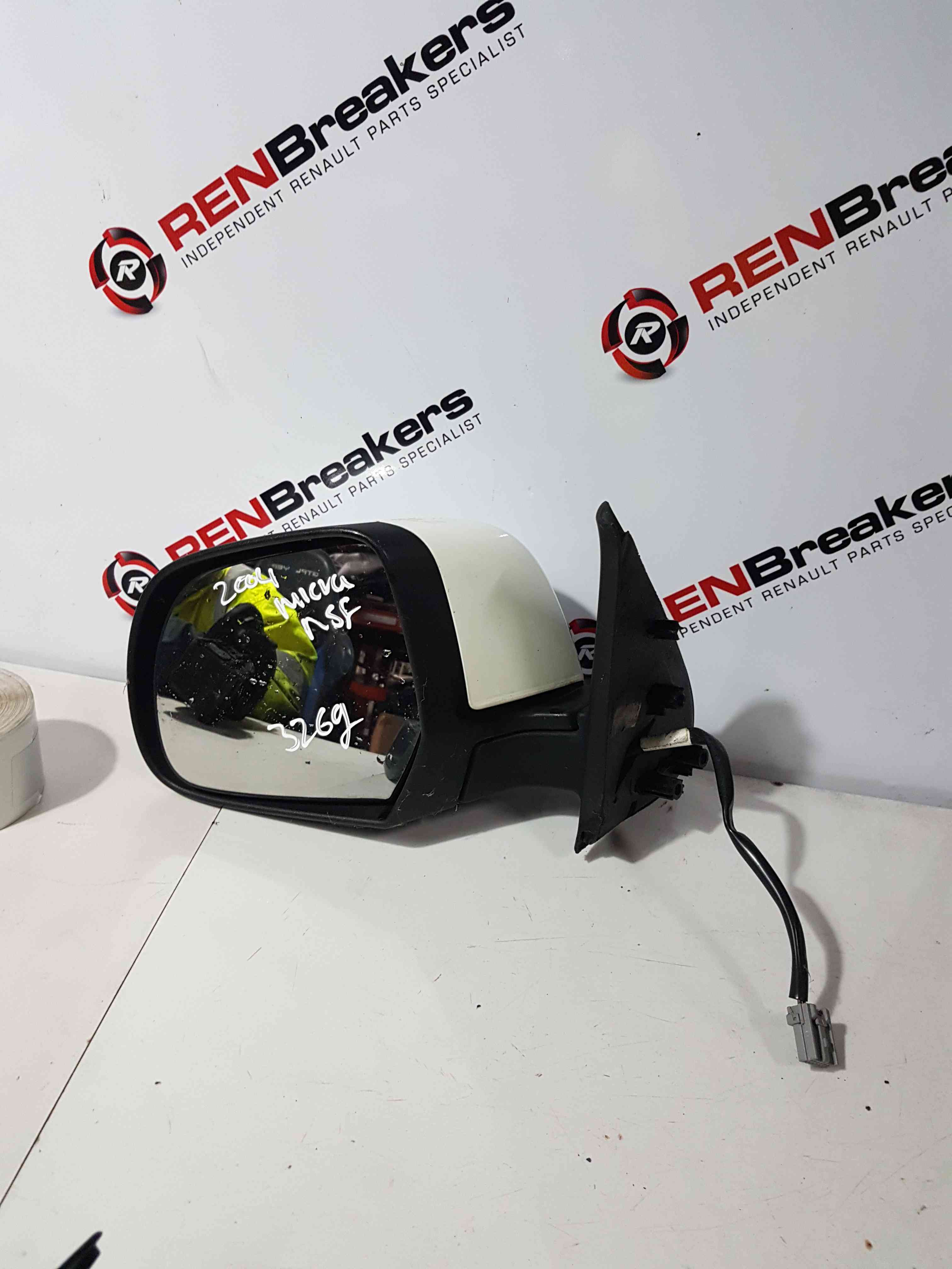 Thumb 9 Nissan Micra K12 2002-2010 Passenger Ns Wing Mirror White 326