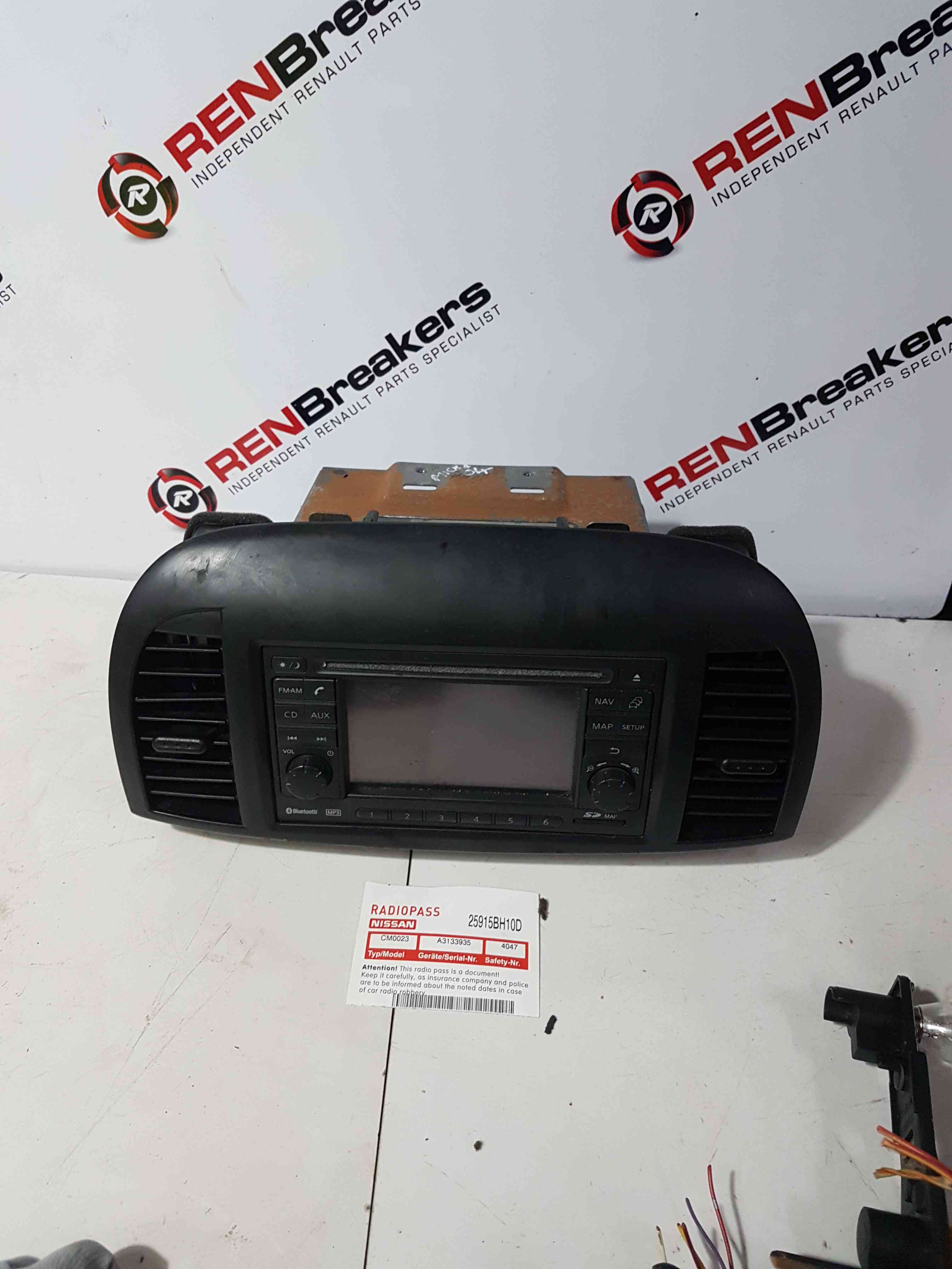 Thumb 10 Nissan Micra K12 2002-2010 Radio Cd Player Stereo Unit + Code 25915Bh10d