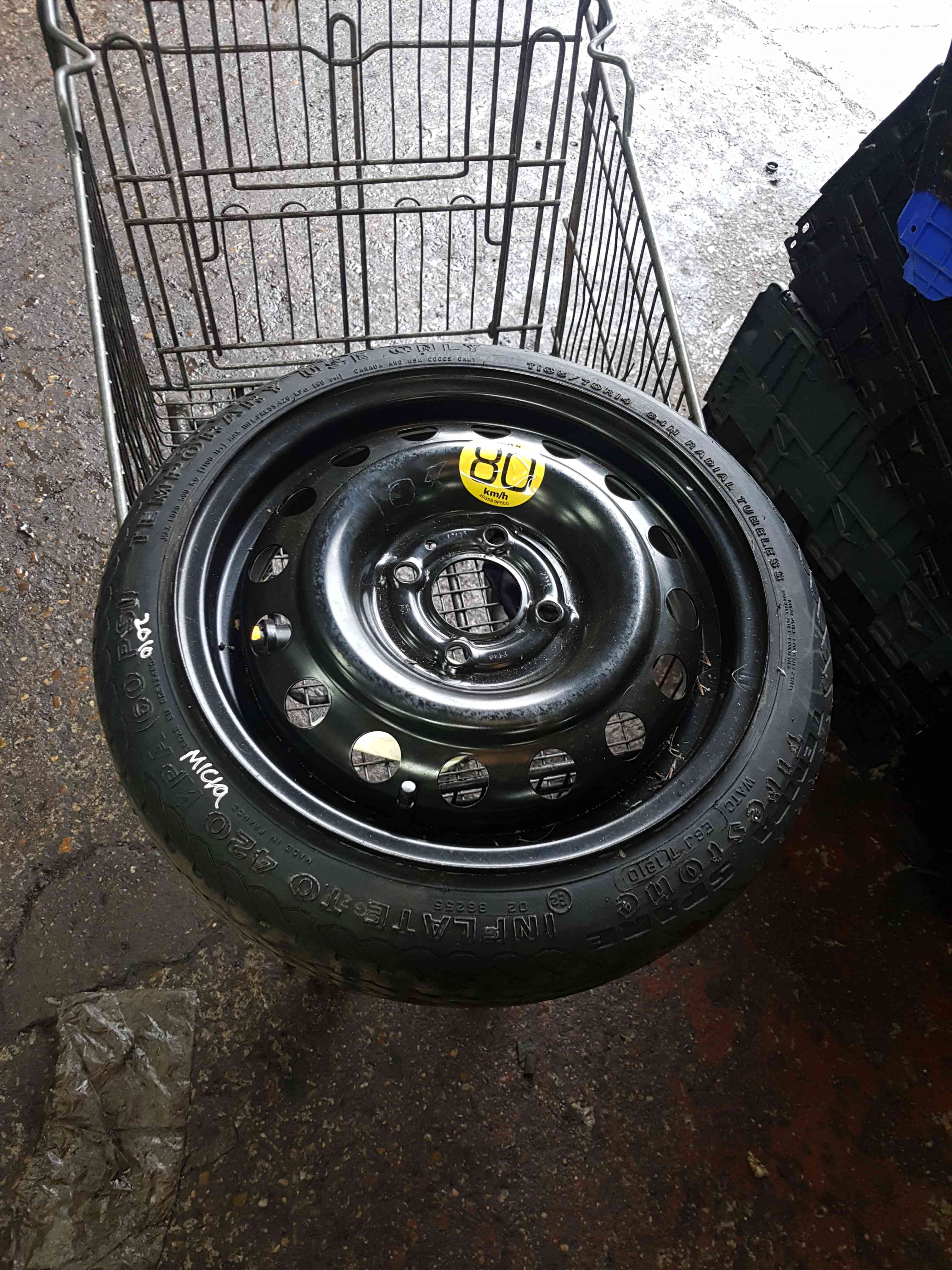 Thumb 7 Nissan Micra K12 2002-2010 Steel Wheel Space Saver 105 70 14 4/5