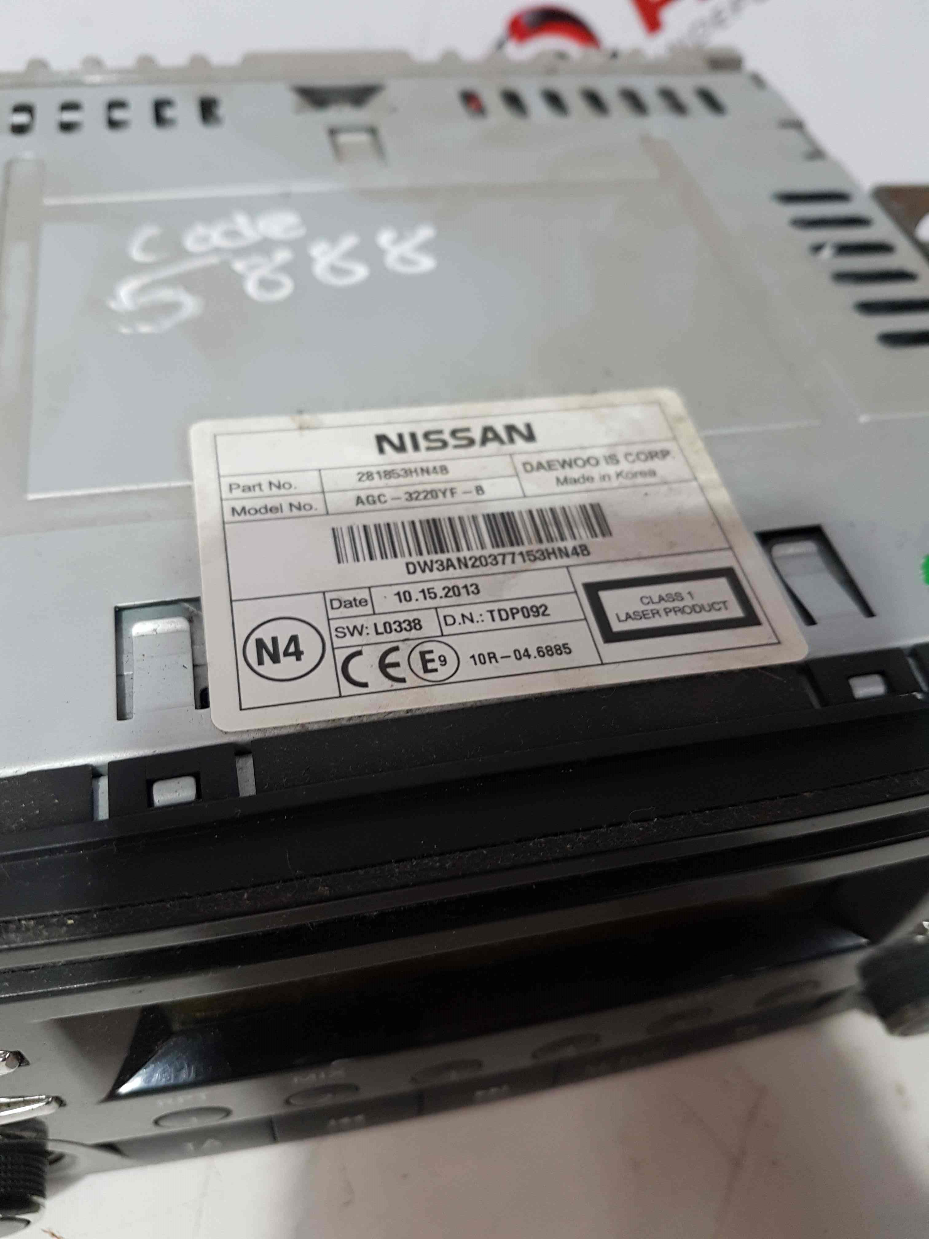 Thumb 3 Nissan Micra K13 2010-2017 Radio Cd Player Stereo Unit + Code 281853hn4b