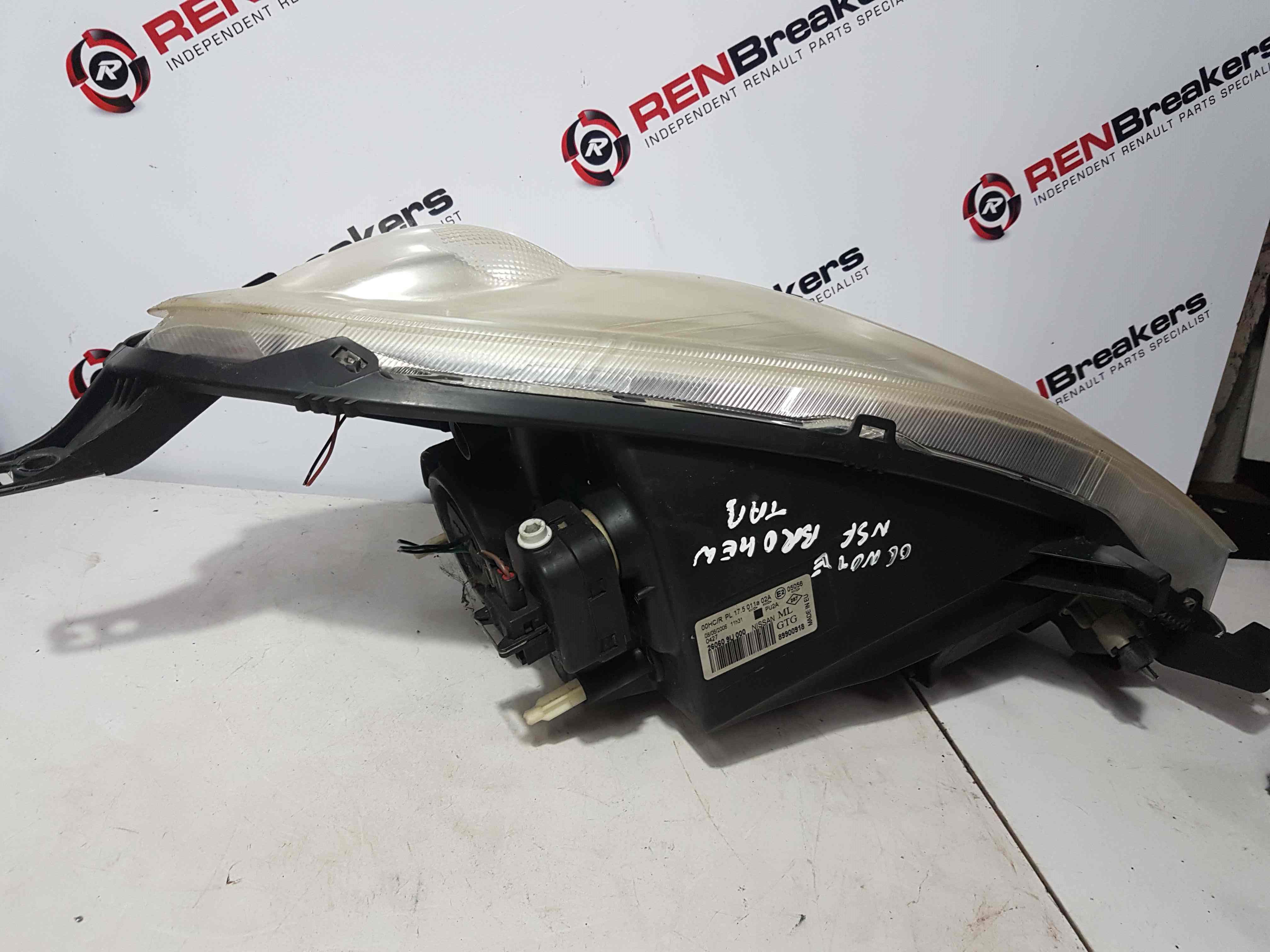 Thumb 8 Nissan Note E11 2005-2008 NSF Passenger Front Head Light lower tab broken 