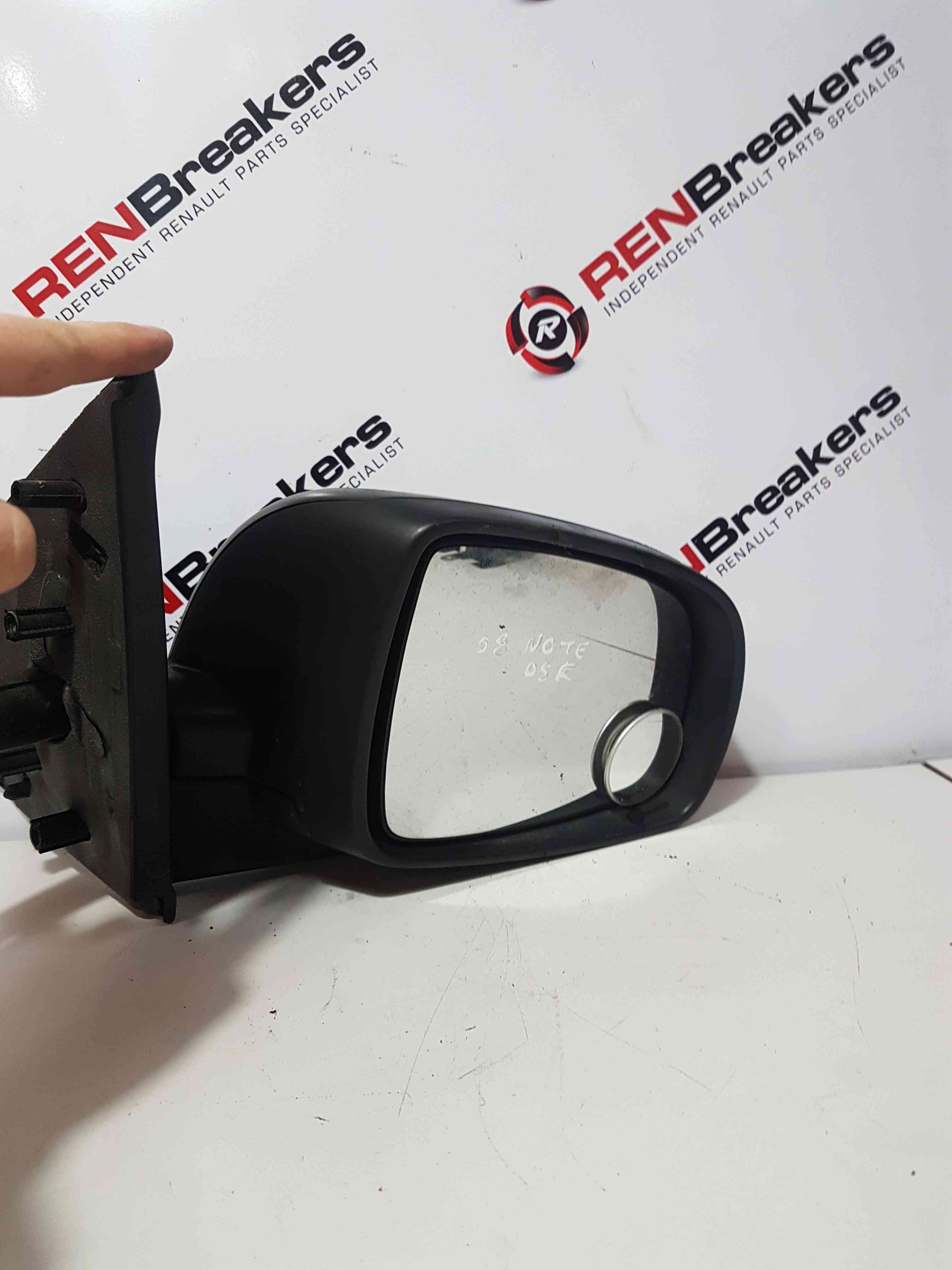 Thumb 6 Nissan Note E11 2005-2012 Drive OSF Wing Mirrror Black Cracked 