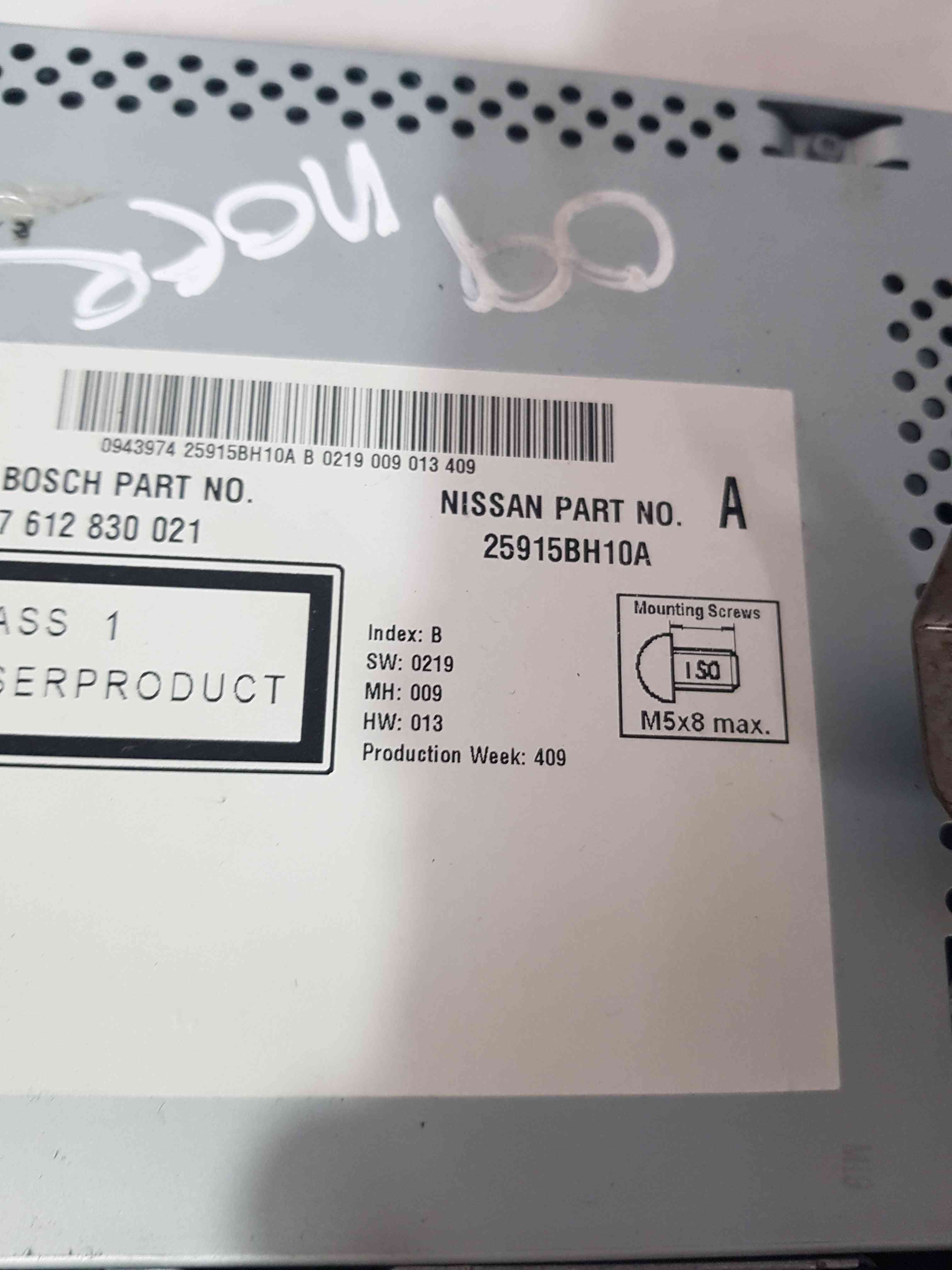 Thumb 5 Nissan Note E11 2005-2012 Radio Cd Player AUX 25915BH10A