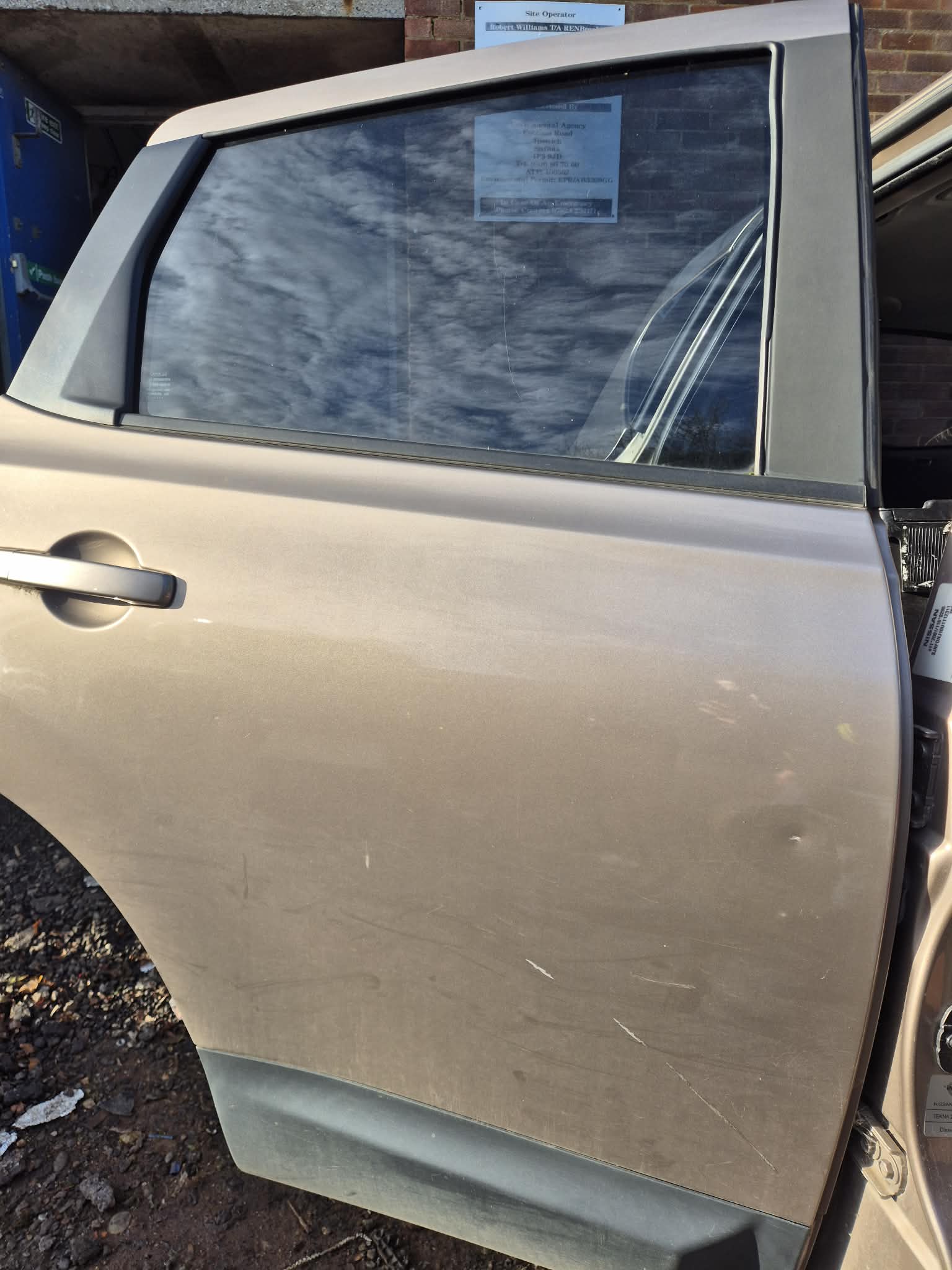 Nissan Qashqai 2006-2013 NSF Driver OSR Rear Door C30 Cafe Latte