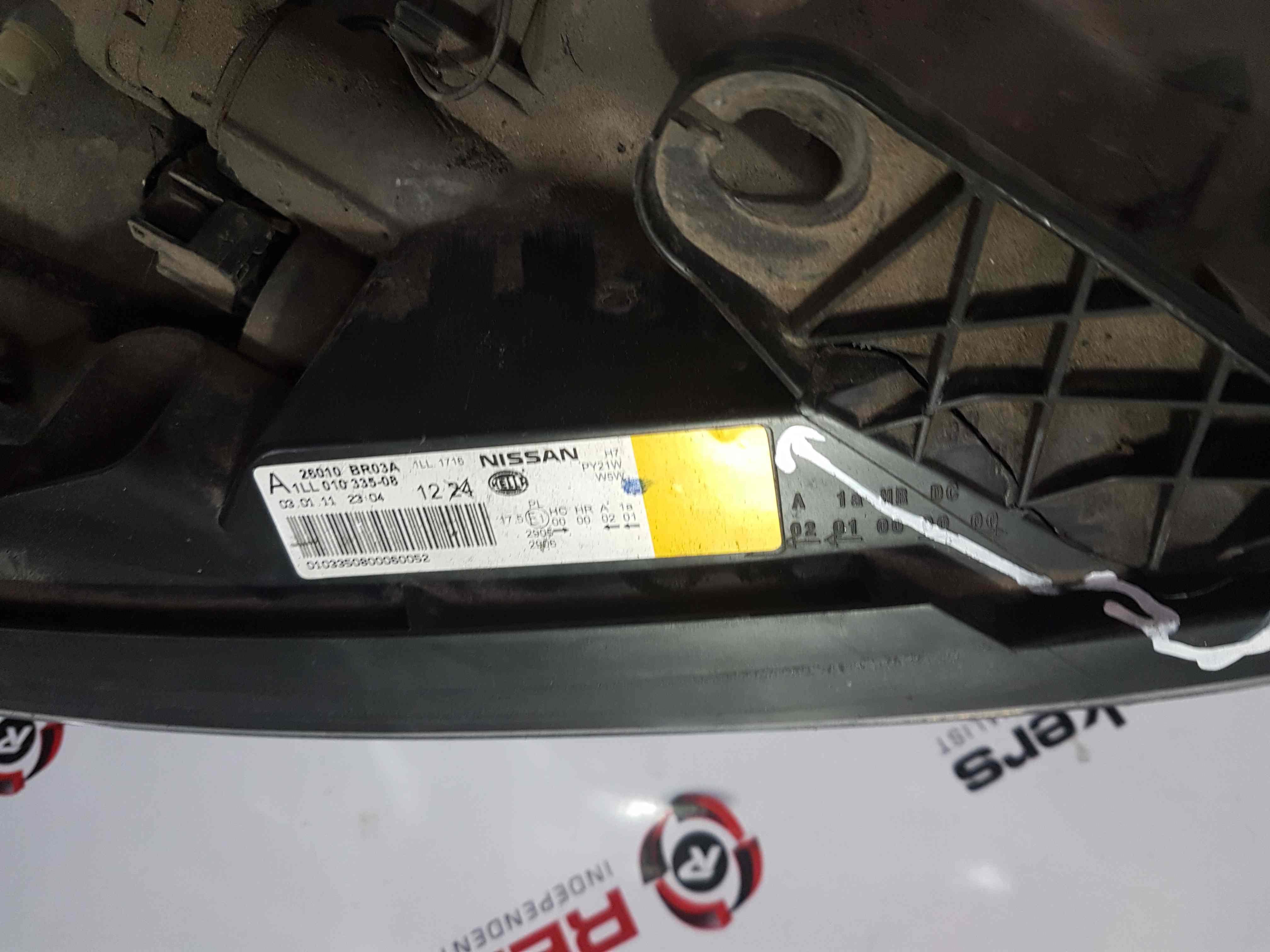 Thumb 5 Nissan Qashqai 2010-2013 OSF Front Driver Headlight 26010Br03a Damaged