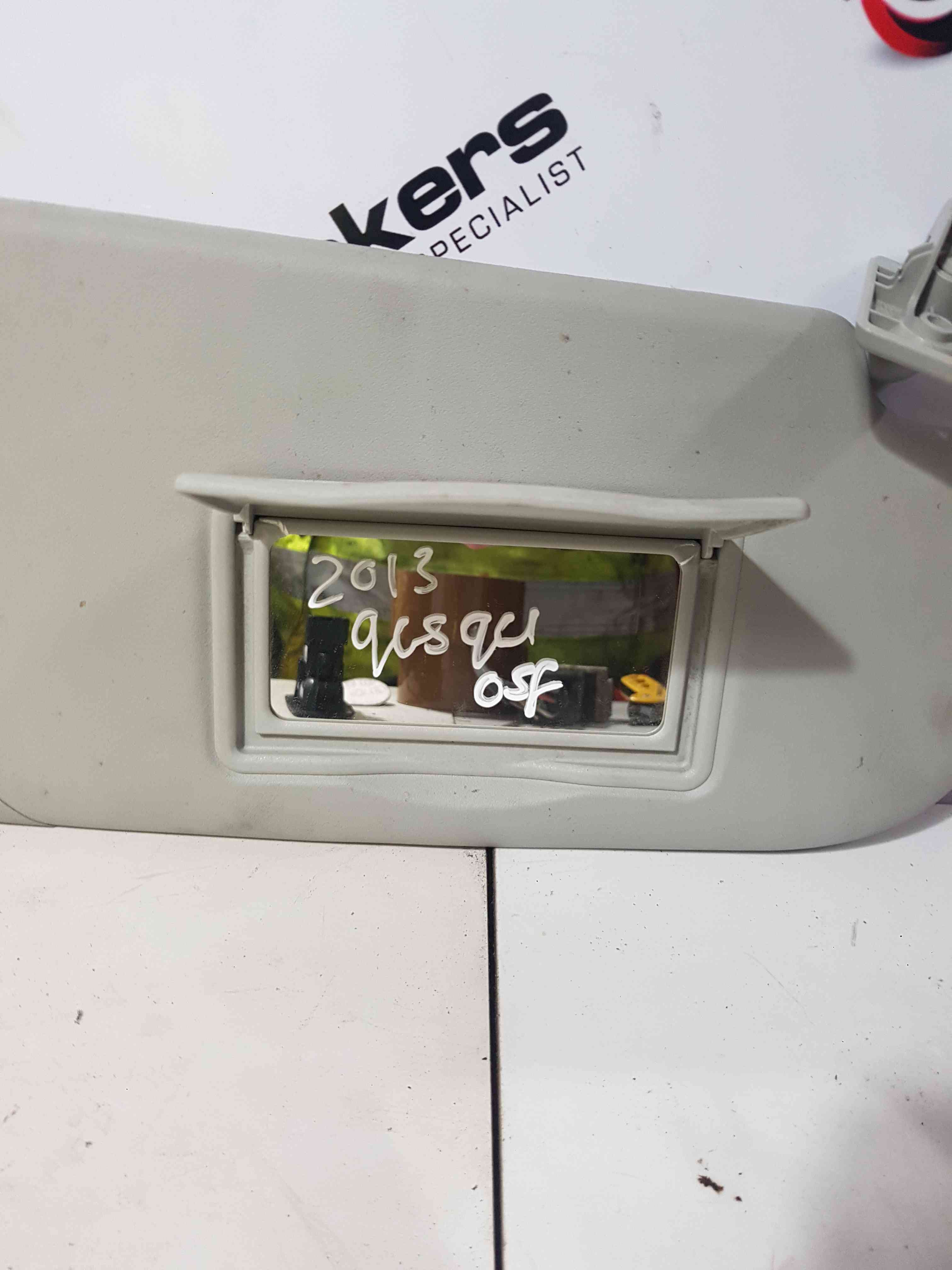 Thumb 4 Nissan Qashqai MK2 2006-2013 Drivers Os OSF Sunvisor Shade