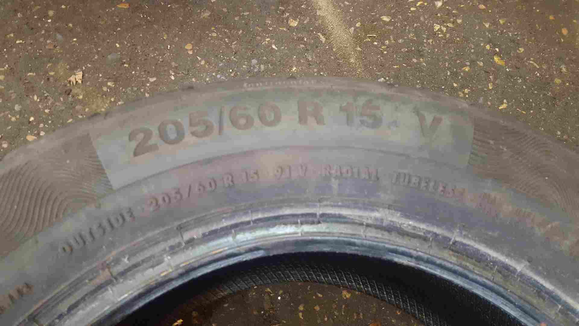 Thumb 2 Part Worn Tyre Continental 205 60 15 6mm Tread Puncture Repaired 1999-2022 4/5