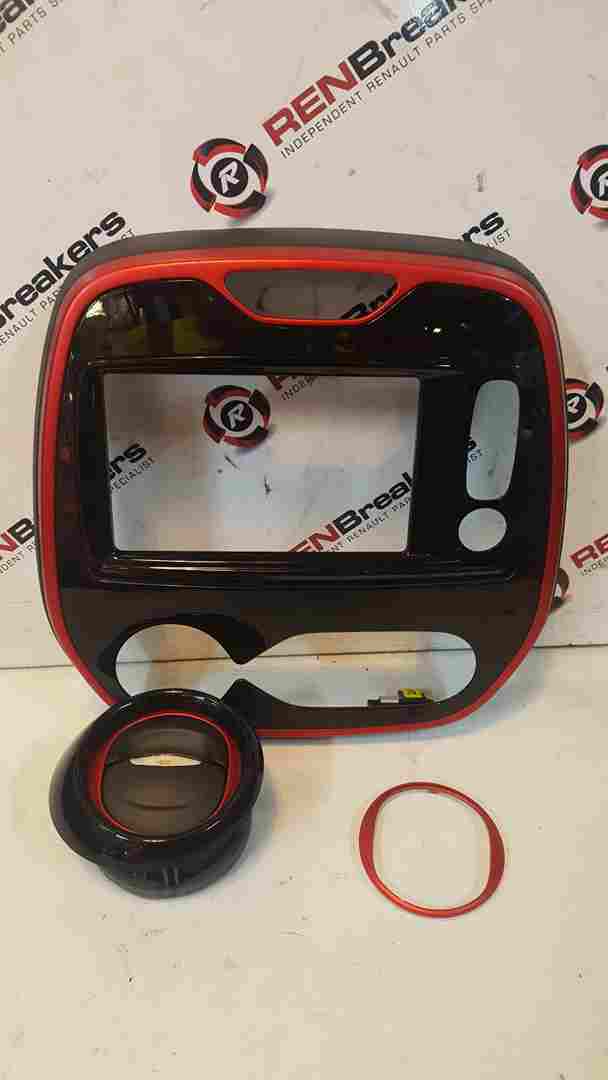 Renault Captur  2013-2019 Centre Dashboard Gloss Black RED Trim SET  253B08825r