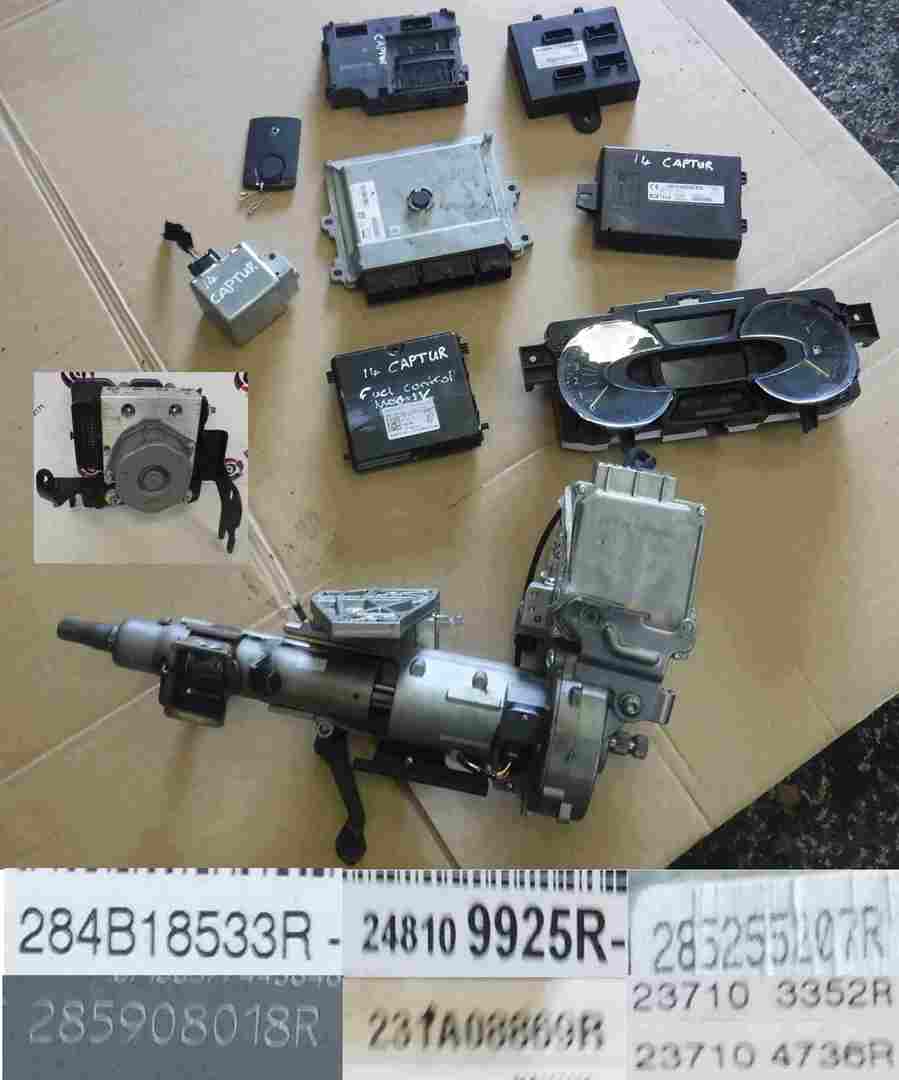 Renault Captur 2013-2015 0.9 tCe ECU SET UCH Clocks Column + Key Card