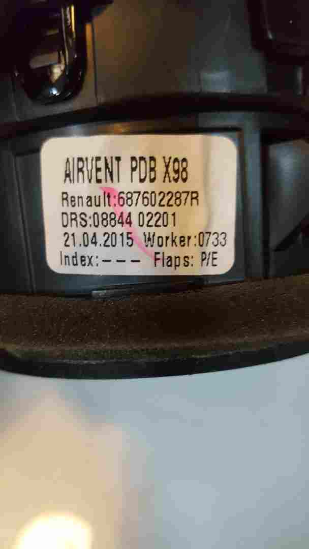Thumb 5 Renault Captur 2013-2015 Drivers OS Front Heater Vent RED Trim 687602287R