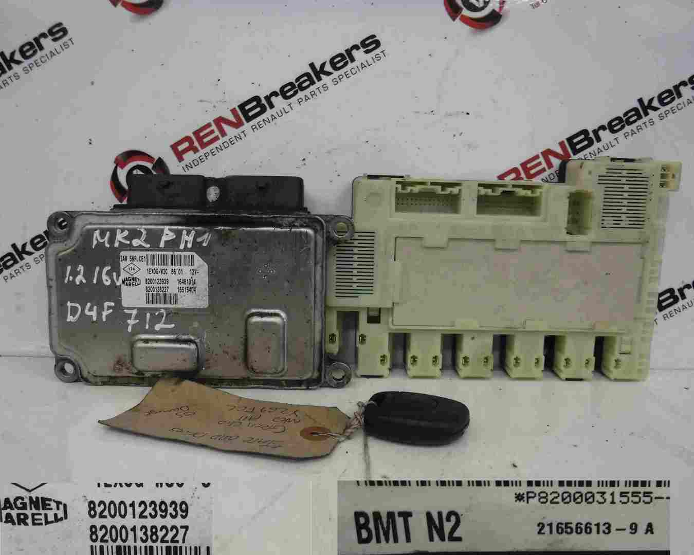 Renault Clio MK2 1998-2001 1.2 16v ECU SET UCH BCM Immobiliser   Key Fob