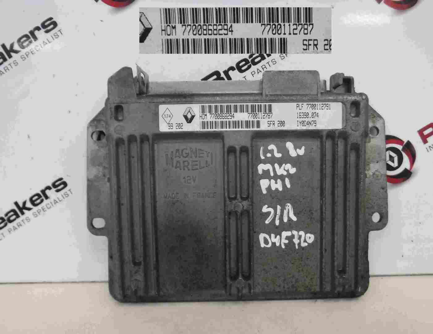 Renault Clio MK2 1998-2001 1.2 8v D7F 720 ECU Electronic Control Unit 7700868294