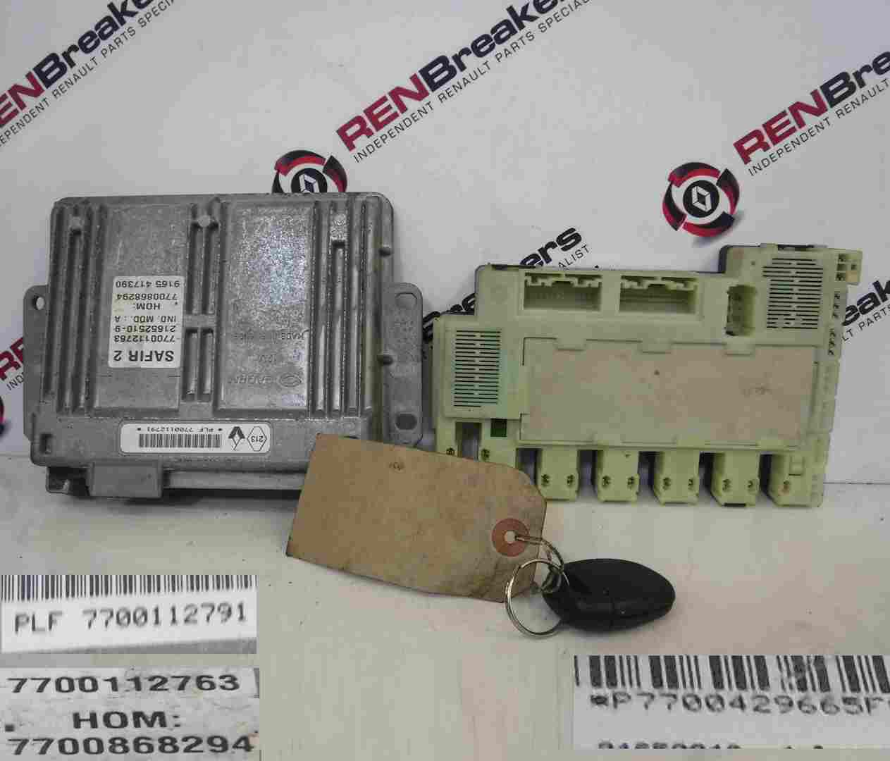 Renault Clio MK2 1998-2001 1.2 8v ECU SET UCH BCM Immobiliser + Key Fob