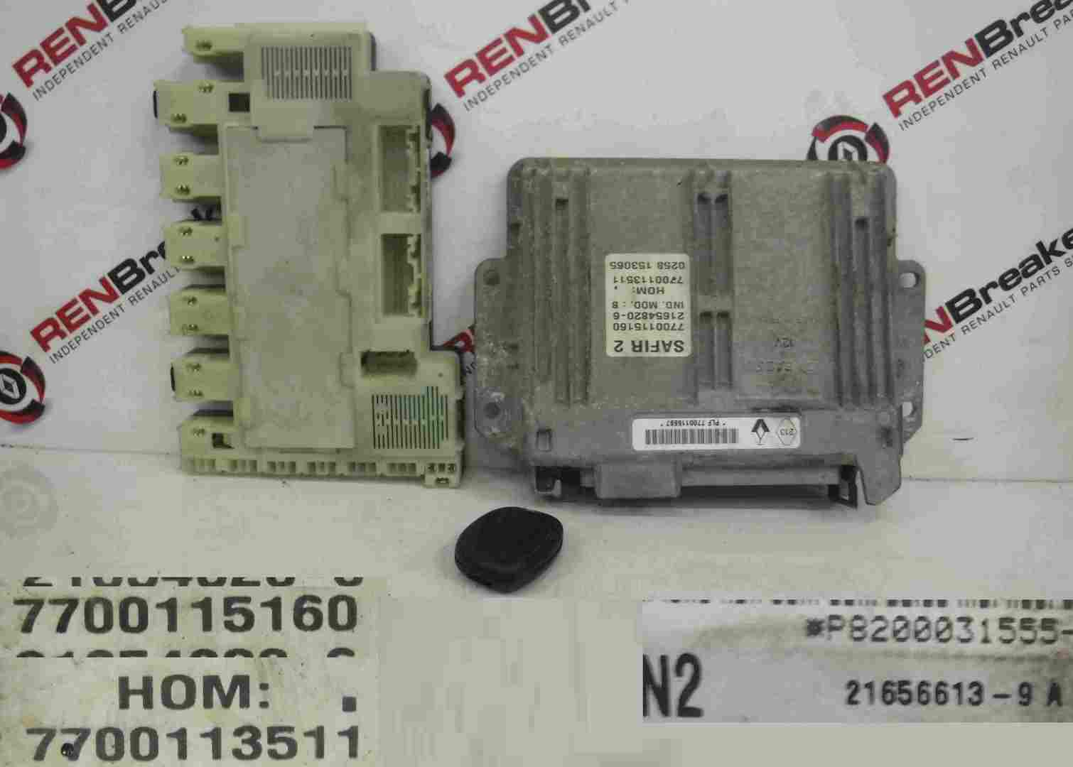 Renault Clio MK2 1998-2001 1.2 8v ECU SET UCH BCM Immobiliser + Key Fob