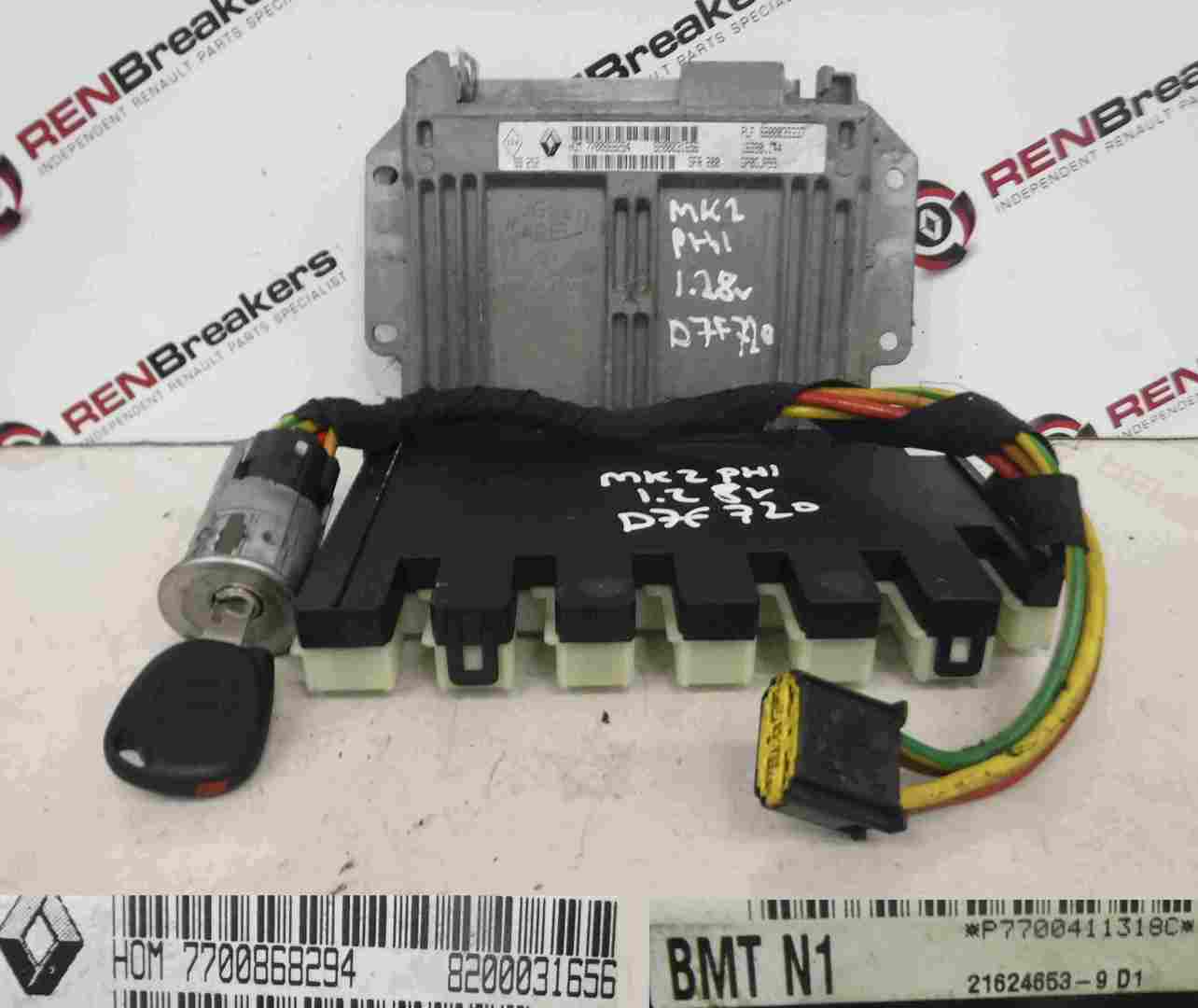 Renault Clio MK2 1998-2001 1.2 8v ECU SET UCH BCM Immobiliser + Key Fob