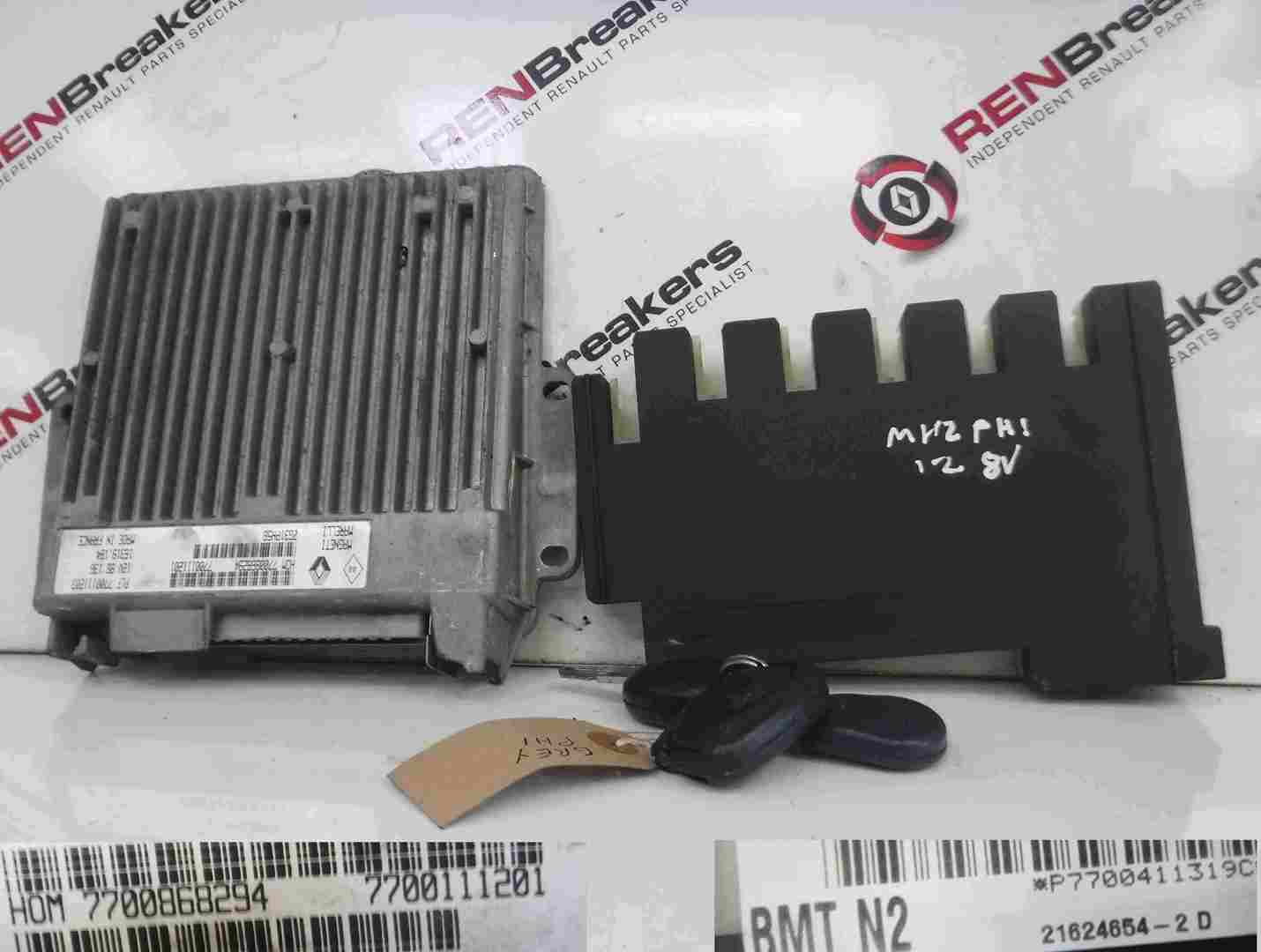 Renault Clio MK2 1998-2001 1.2 8v ECU SET UCH BCM Immobiliser  Key Fob