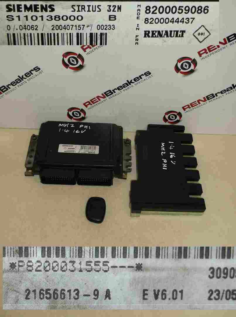 Renault Clio MK2 1998-2001 1.4 16v ECU Kit Set UCH BCM Immobilizer  Key