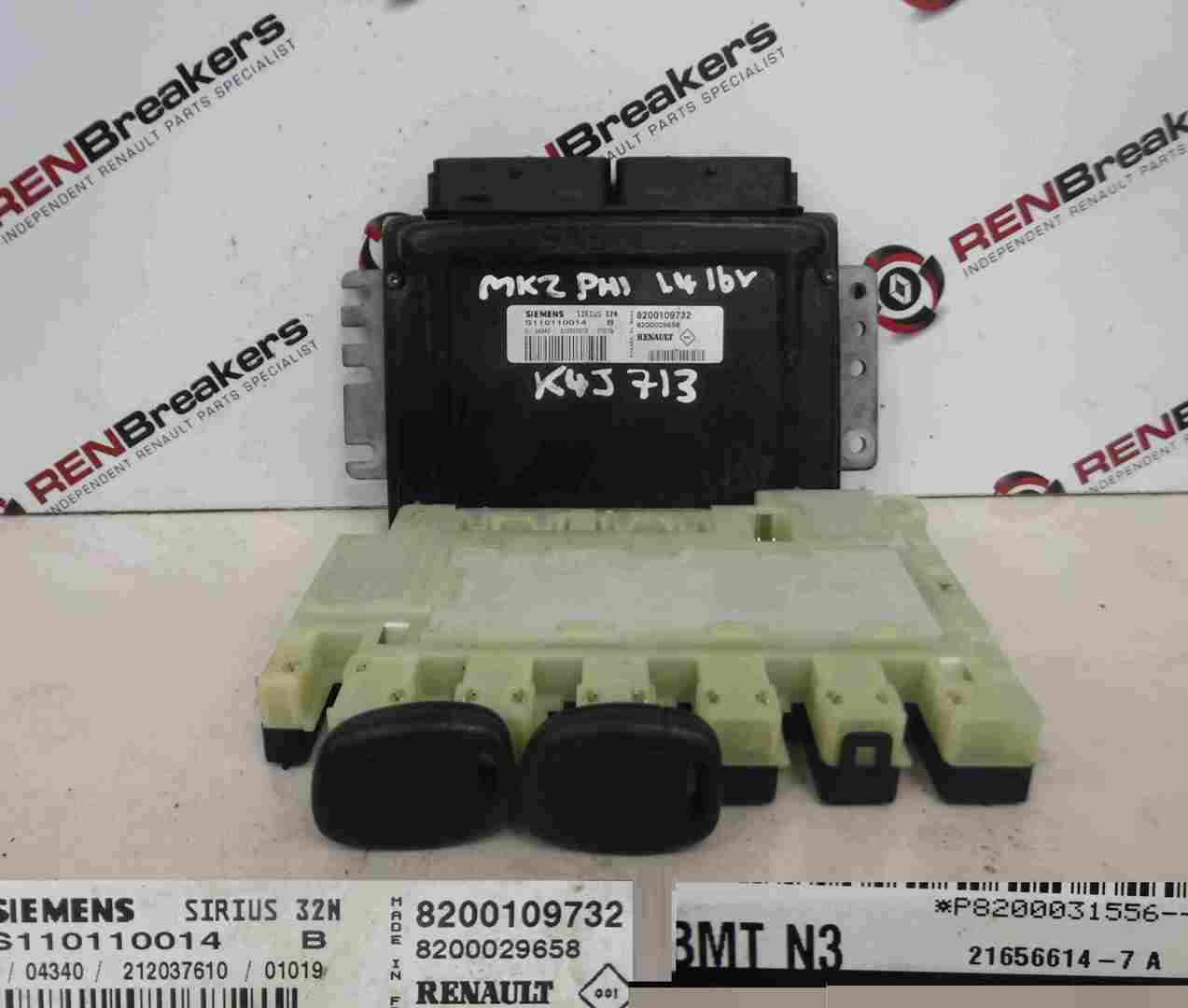 Renault Clio MK2 1998-2001 1.4 16v ECU SET UCH BCM Immobiliser + Key Fob