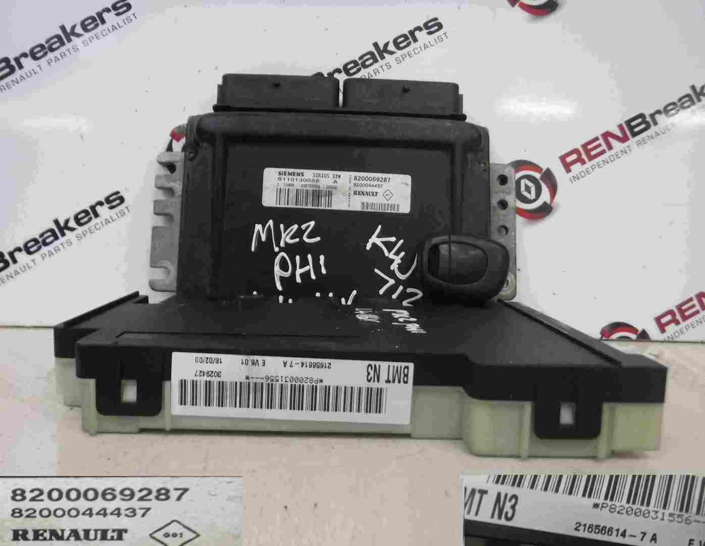 Renault Clio MK2 1998-2001 1.4 16v ECU SET UCH BCM Immobiliser + Key Fob