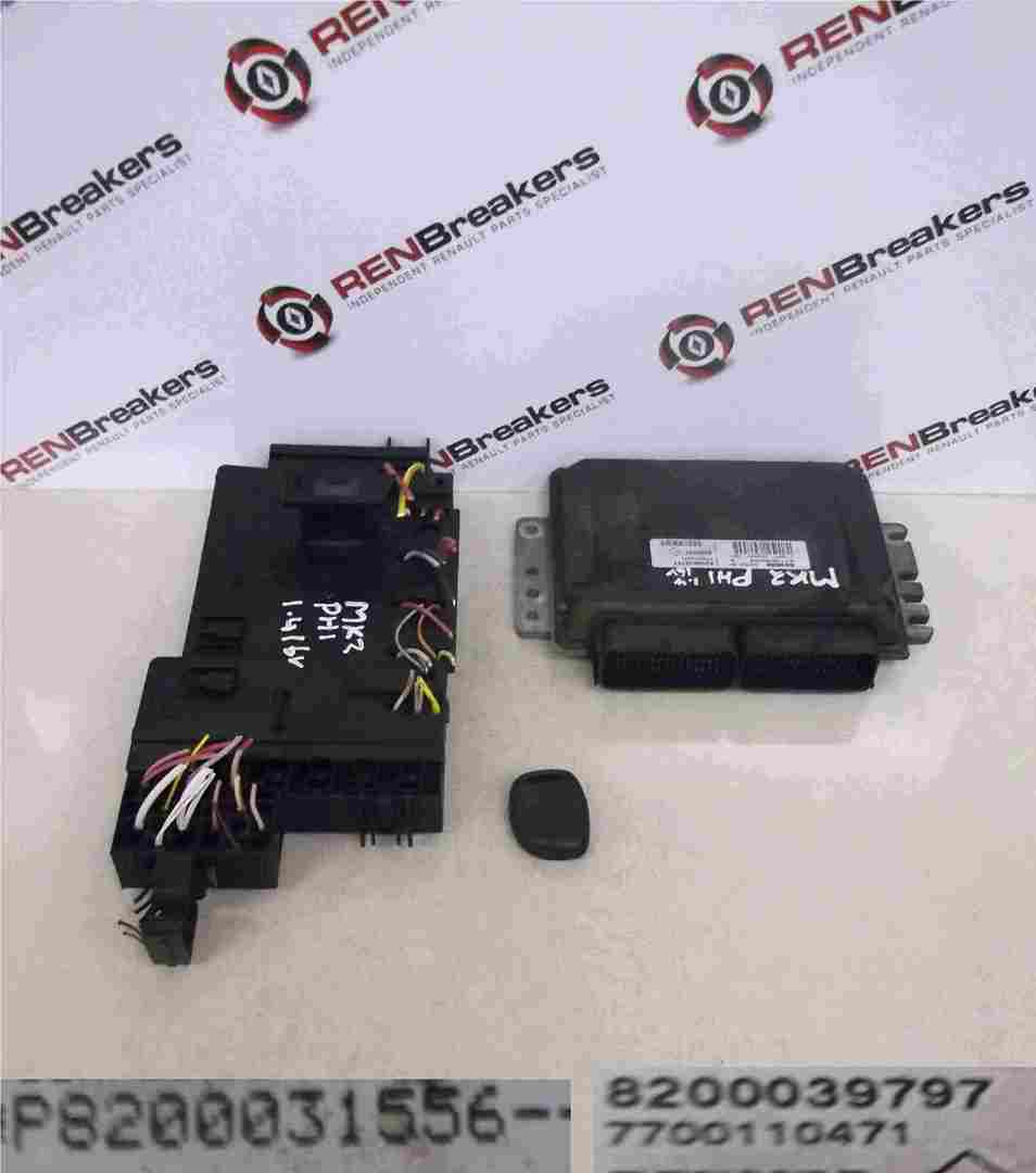 Renault Clio MK2 1998-2001 1.4 16v ECU SET UCH BCM Immobiliser + Key Fob