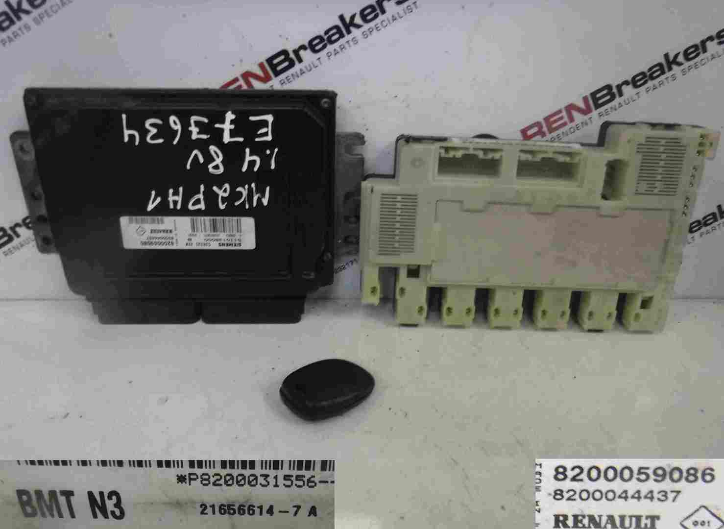 Renault Clio MK2 1998-2001 1.4 8v ECU SET UCH BCM Immobiliser + Key Fob