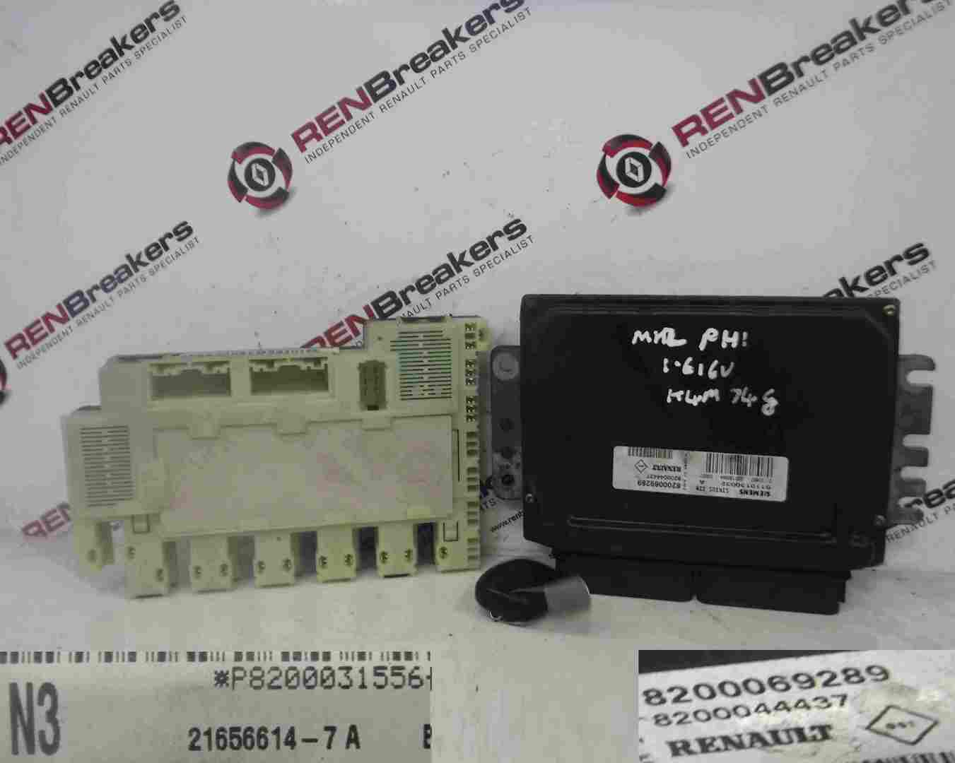 Renault Clio MK2 1998-2001 1.6 16v ECU SET UCH BCM Immobiliser + Key Fob