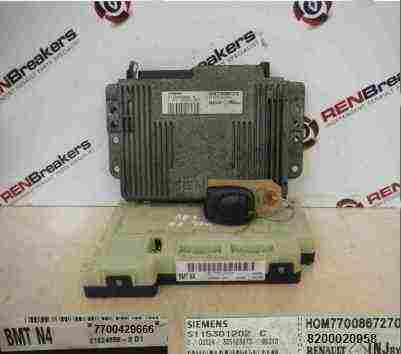 Renault Clio MK2 1998-2001 1.6 8v ECU SET UCH BCM Immobiliser + Key Fob