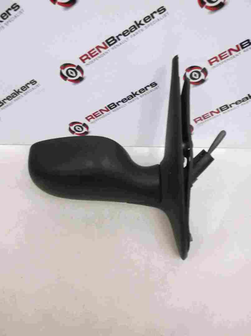 Renault Clio MK2 1998-2001 Drivers OS Wing Mirror Black Plain Manual