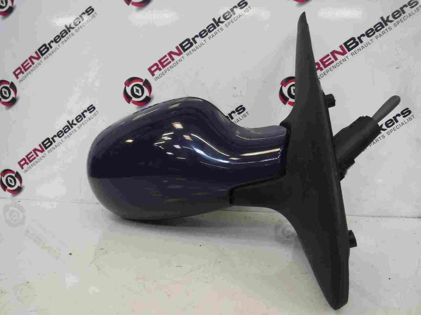 Renault Clio MK2 1998-2001 Drivers OS Wing Mirror Blue OV460 Manual