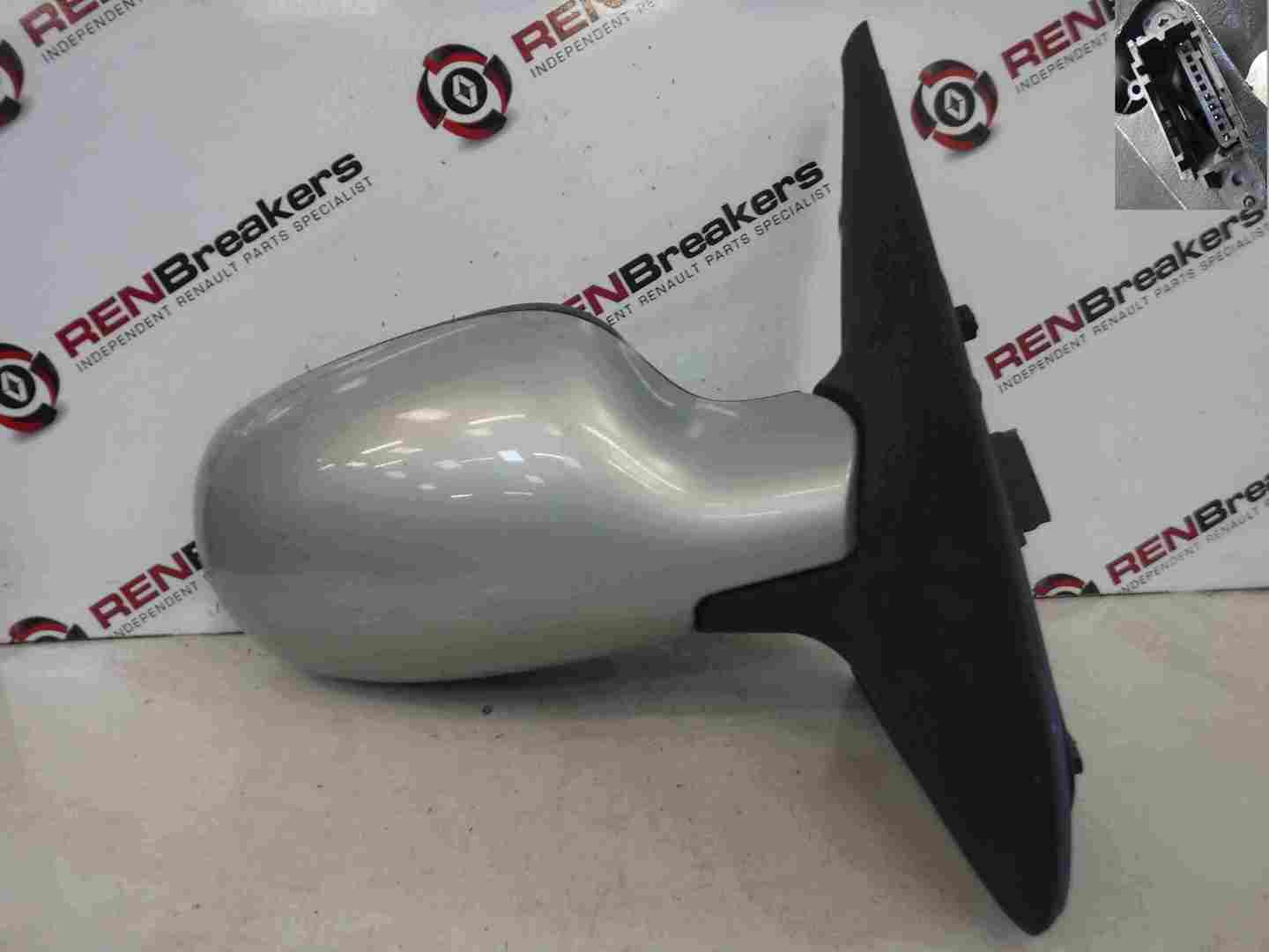 Renault Clio MK2 1998-2001 Drivers OS Wing Mirror Silver 632