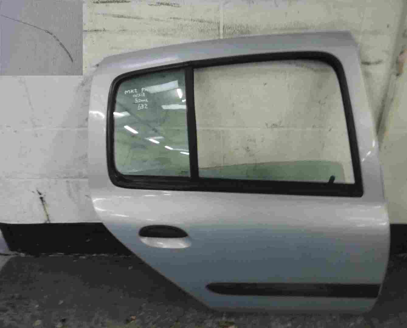 Renault Clio MK2 1998-2001 Drivers OSR Rear Door Silver 632