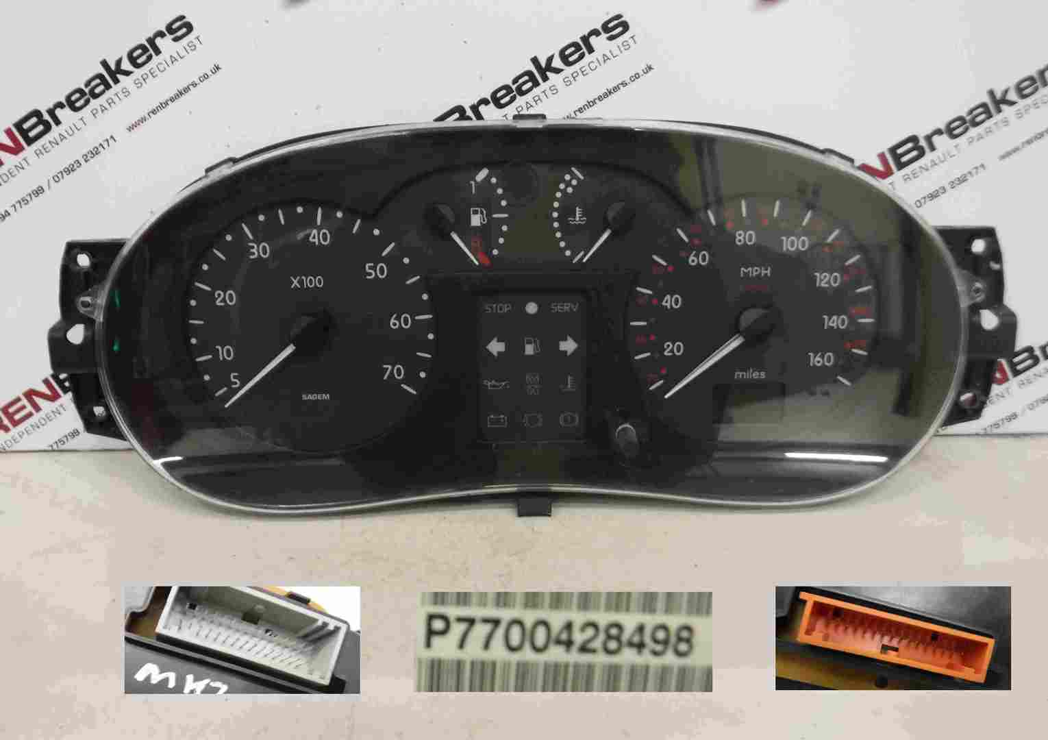 Renault Clio MK2 1998-2001 Instrument Panel Dials Gauges Clocks 54K