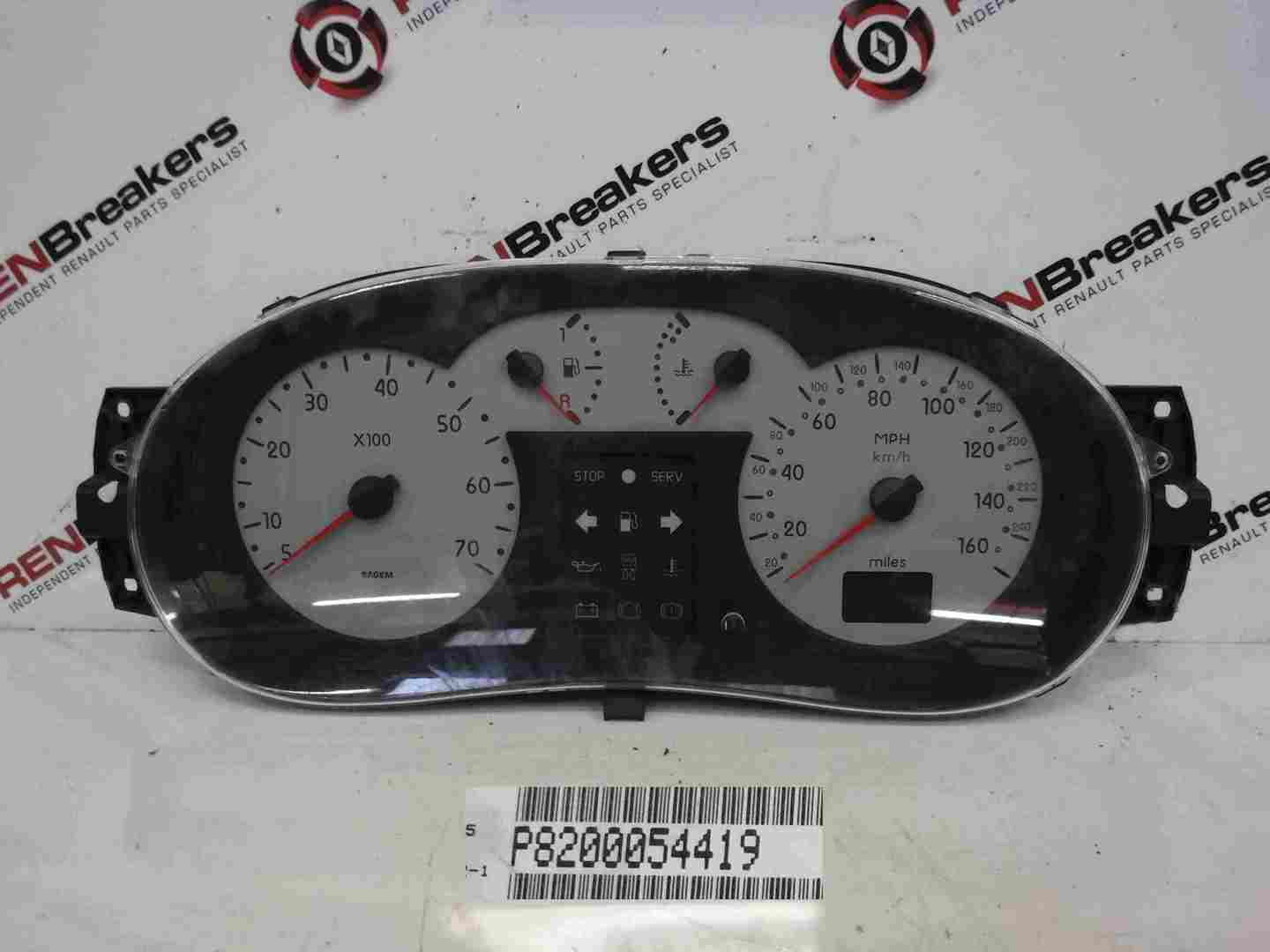 Renault Clio MK2 1998-2001 Instrument Panel Dials Gauges Clocks 63K 8200054419