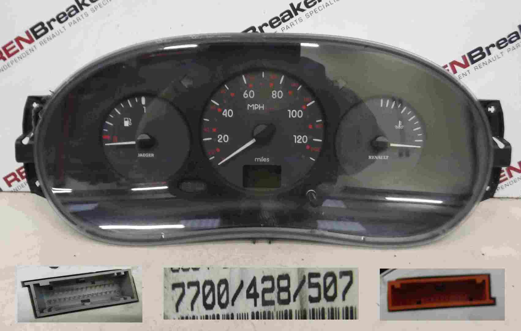 Renault Clio MK2 1998-2001 Instrument Panel Dials Gauges Speedo Clocks 82K