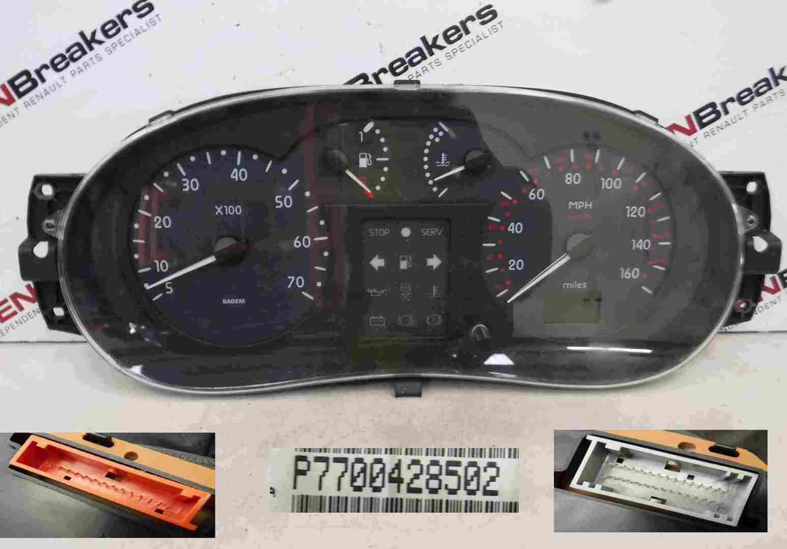Renault Clio MK2 1998-2001 Instrument Panel Dials Gauges Speedo Clocks 132K