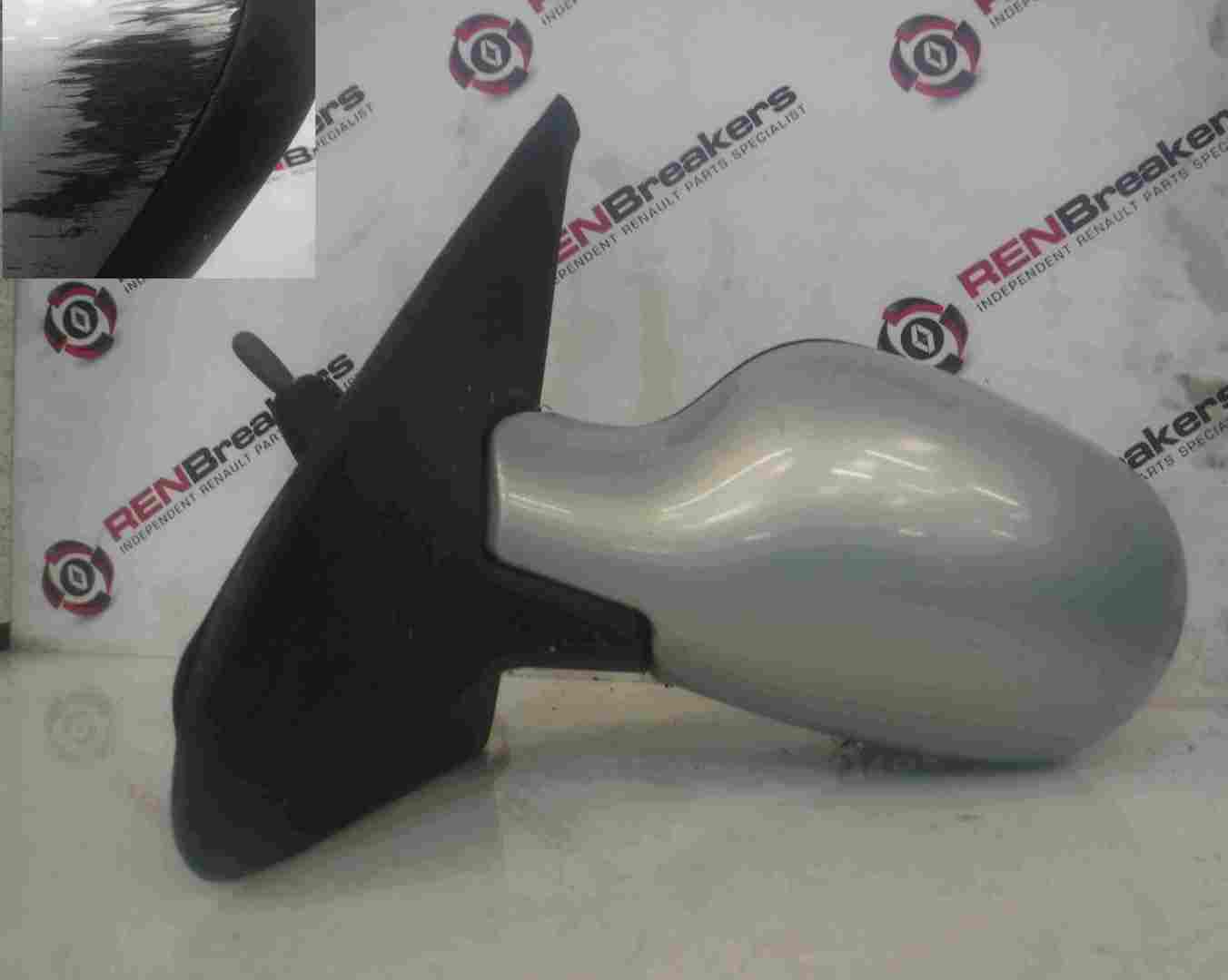 Renault Clio MK2 1998-2001 Passenger NS Wing Mirror Silver 632 Manual