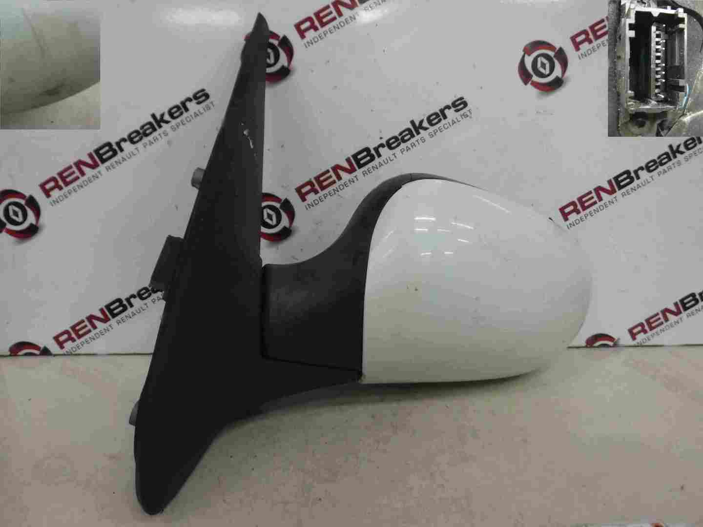 Renault Clio MK2 1998-2001 Passenger NS Wing Mirror White D389