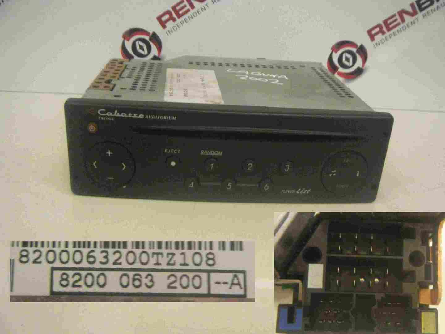 Renault Clio MK2 2001-2005 CD Player Radio Tuner List + Code Cabasse 8200063200
