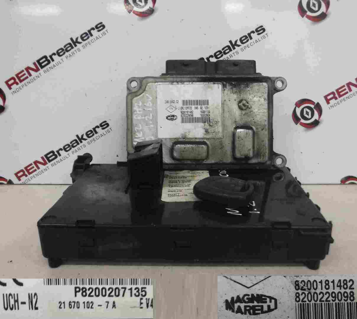 Renault Clio MK2 2001-2006 1.2 16v ECU SET UCH BCM Immobiliser + Key Fob