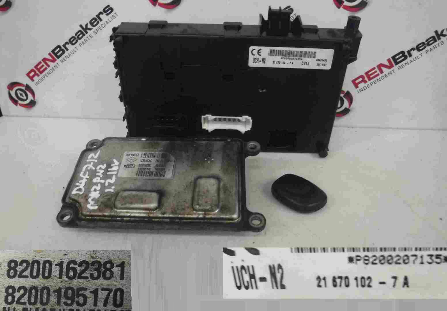 Renault Clio MK2 2001-2006 1.2 16v ECU SET UCH BCM Immobiliser + Key Fob