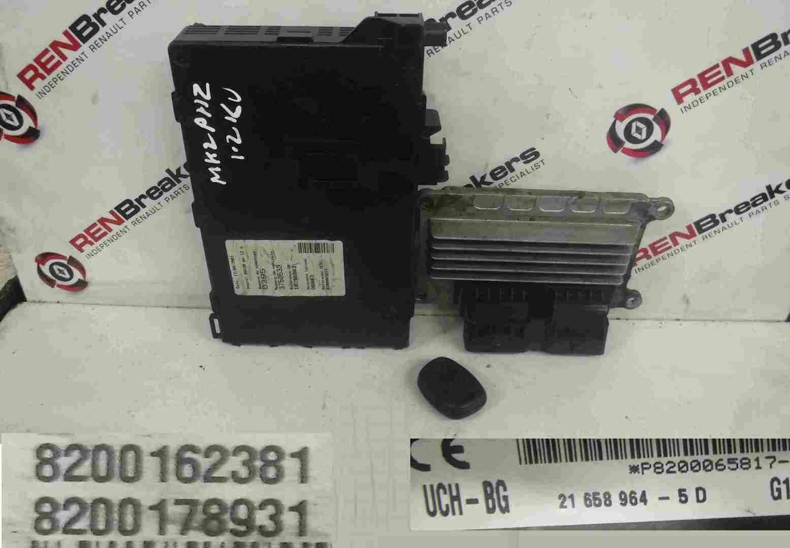 Renault Clio MK2 2001-2006 1.2 16v ECU SET UCH BCM Immobiliser + Key Fob