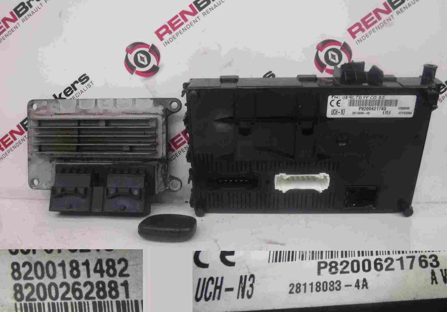 Renault Clio MK2 2001-2006 1.2 16v ECU SET UCH BCM Immobiliser + Key Fob