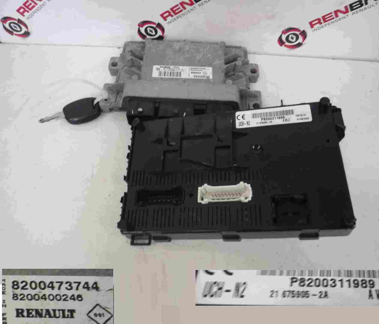 Renault Clio MK2 2001-2006 1.2 16v ECU SET UCH BCM Immobiliser + Key Fob